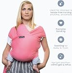 CuddleBug Baby Wrap Carrier Sling for Newborns - Porte Bebe Infant Carrier Newborn To Toddler up to 36 lbs - Lightweight & Hands Free Baby Sling Carrier (Pink)