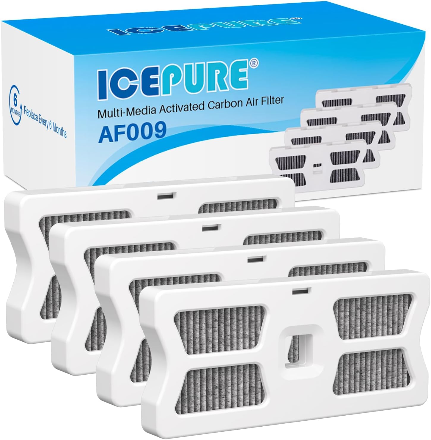 ICEPURE RAF-1 Refrigerator Air Filter Replacement for Frigidaire FRGPAAF1 PureAir Air Filter AF-1, FRGPAAF1, 4 PACK