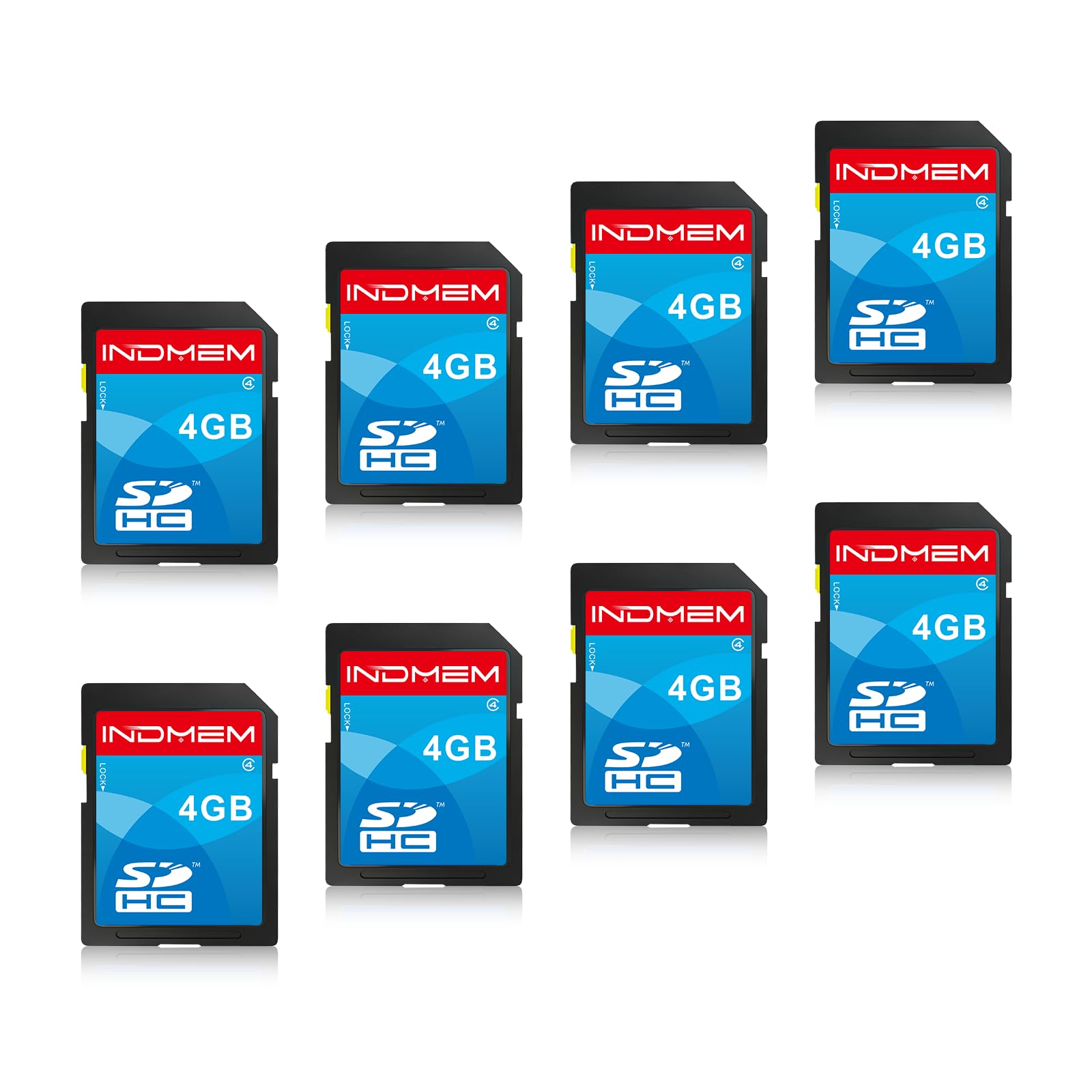 Tarjeta SD de 4 GB, paquete de 8 tarjetas de memoria flash MLC, grabación de video Full HD de alta velocidad, tarjetas digitales seguras para cámara, cámara de acción, videocámara, teléfono
