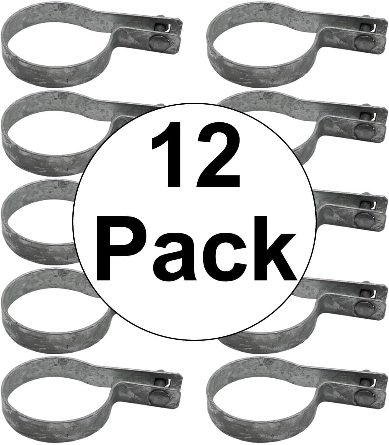 Jake Sales 2-7/8" Tension Band for Chain Link Fence - Use for 2-7/8" Outside Diameter Post/Pipe - Galvanized Chain Link Tension Band - Qty 12