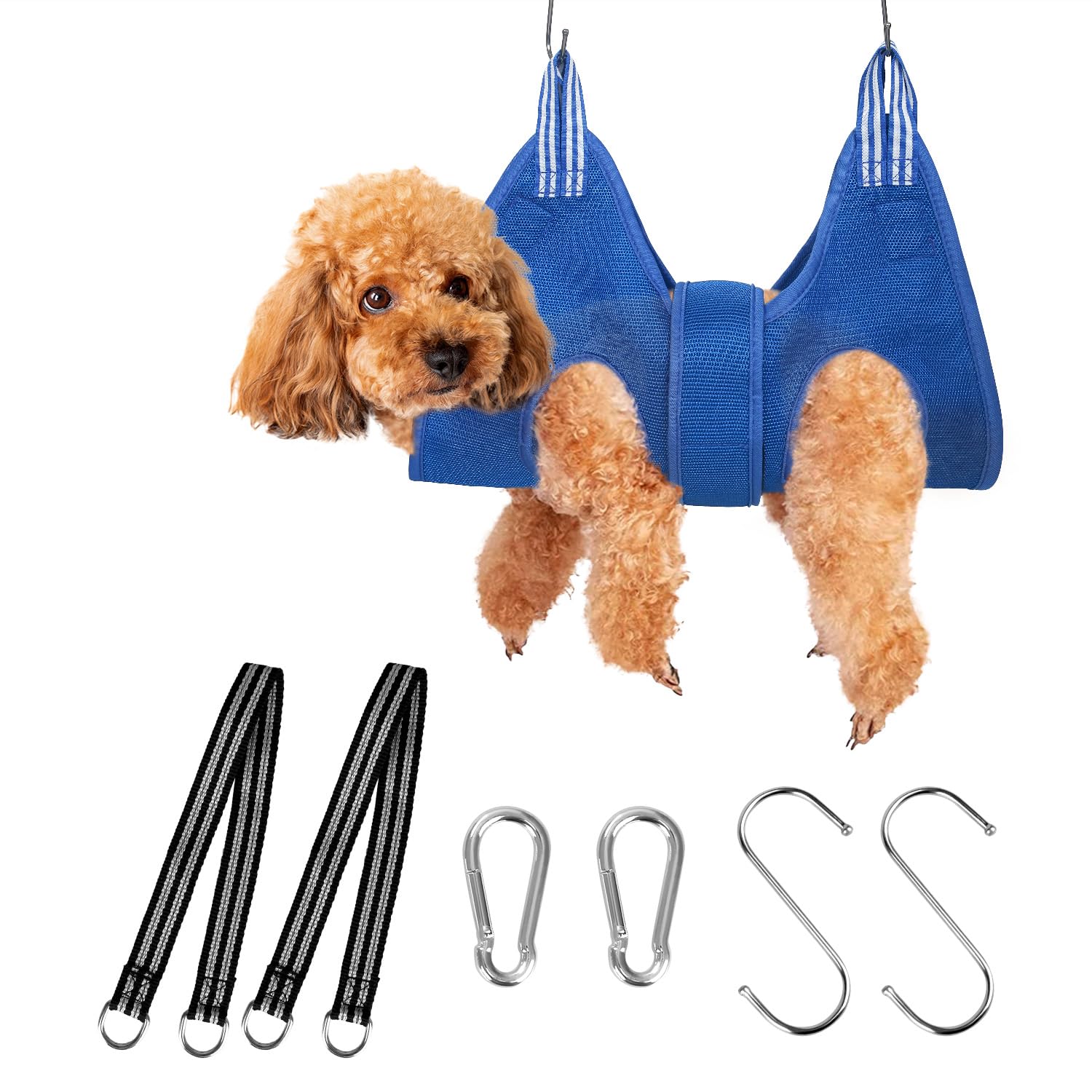 Dog Grooming Hammock Kit, MACUNIN Upgraded Pet Grooming Harness with Adjustable Velcro Widen Strap, Dog Grooming Hammock Pet Supplies for Dog Cat Claw Care, Grooming, Bathing, Nail Trimming — image 1