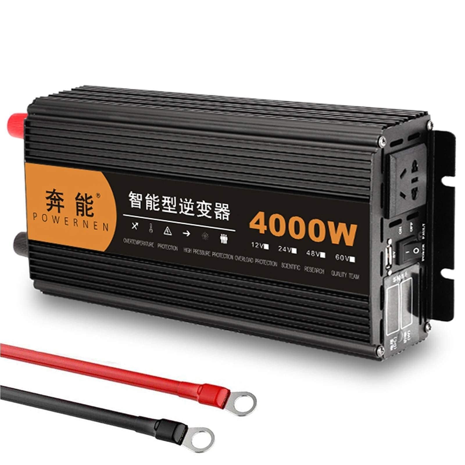 NVSFZGIYG Pure Sine Wave Power Inverter 3200W 4000W 5000W 6000W 8000W 9000W 12000W 15000W Peak DC 12V/24V to AC 240V(12v,4000W)