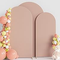 Vista 50 de Wokceer Juego de 3 fundas de arco de boda de elastano ajustadas para arco de boda para parte superior redonda, soporte de arco de Chiara