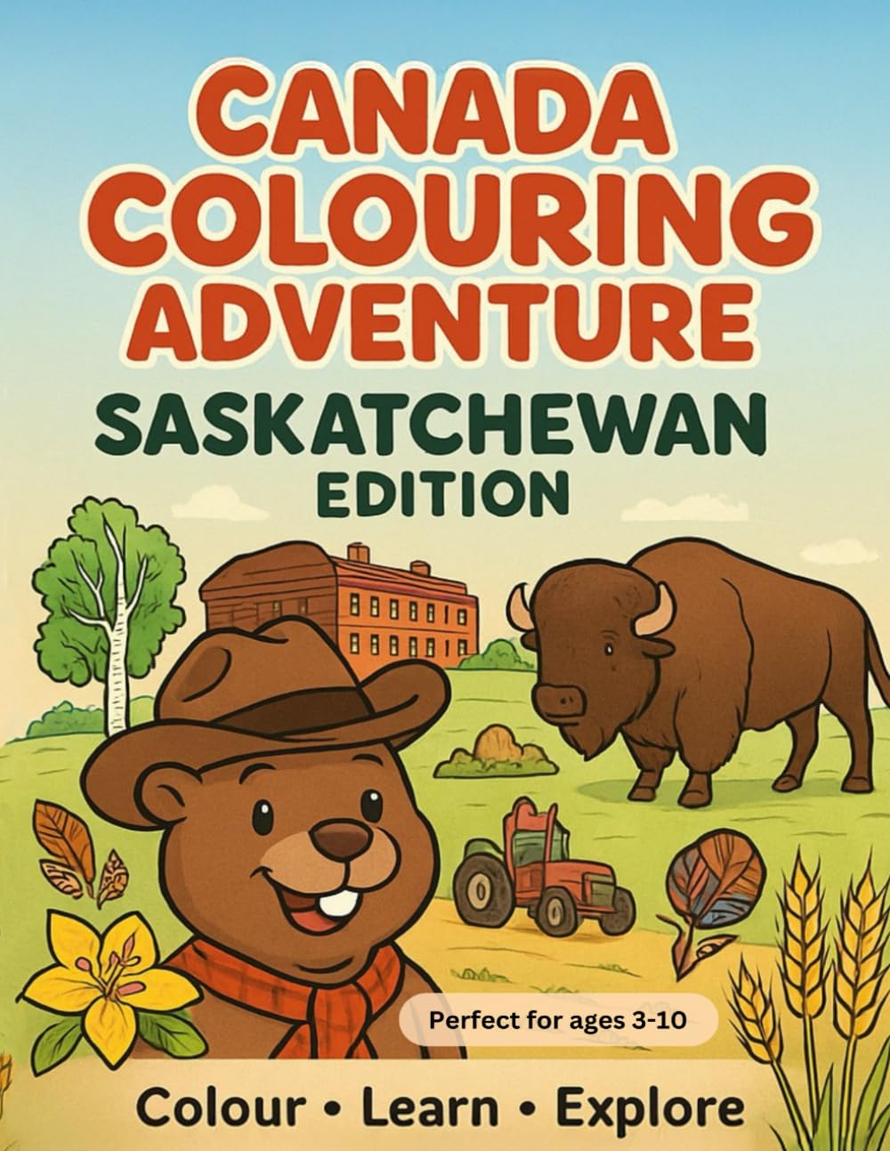 Saskatchewan Colouring Adventure: Colour • Learn • Explore (Canada Colouring Adventure Children’s Series)