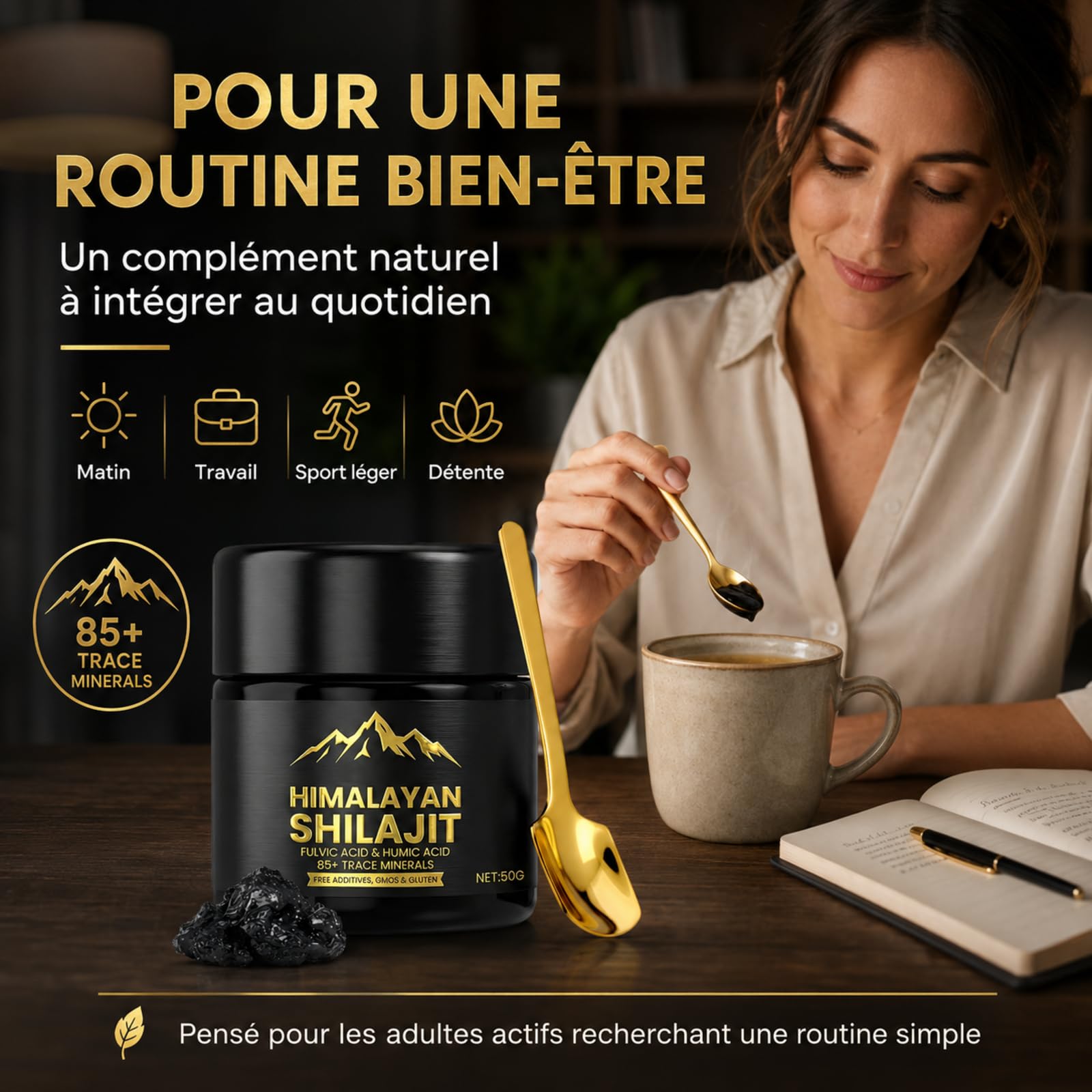 Shilajit Pure Himalaya Bio, 50g Shilajit Résine, Contient De 85 Minéraux | Naturels Supplément, Naturel Sans Et Absorbez Efficacement, Améliore l'Endurance Et La Vigueur Qui