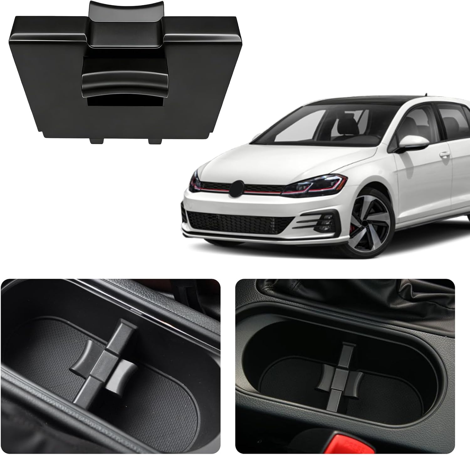 Cup Holder Divider, Car Center Console Cup Holder Insert for Subaru Outback 2010 2011 2012 2013 2014 and Forester 2014 2015 2016 2017 2018 2019 Replaces 92118AJ001, 92118AJ000 (Black)