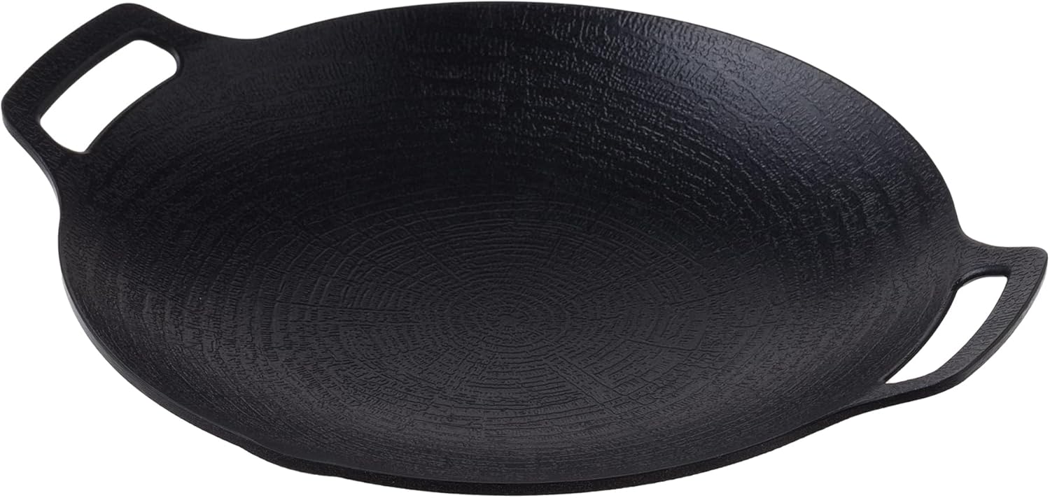 Honke JHQ Multi-Griddle Iron Plate, Deep 11.4 inches (29 cm), Flat 9.8 inches (25 cm), Flat Type, 7.5 inches (19 cm), Set of 3 Main Unit (Includes Storage Hard Case, Wooden Grip, Cork, Storage Case
