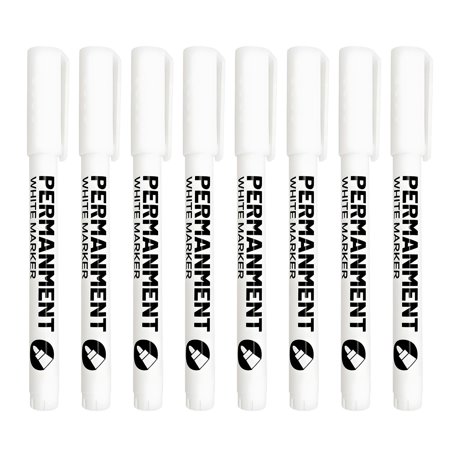 8 rotuladores permanentes de color blanco, acrílicos blancos de 2,0 mm de ancho de hilo, a base de agua, resistente al agua y de secado rápido para piedras, pintura de rocas, cerámica, vidrio