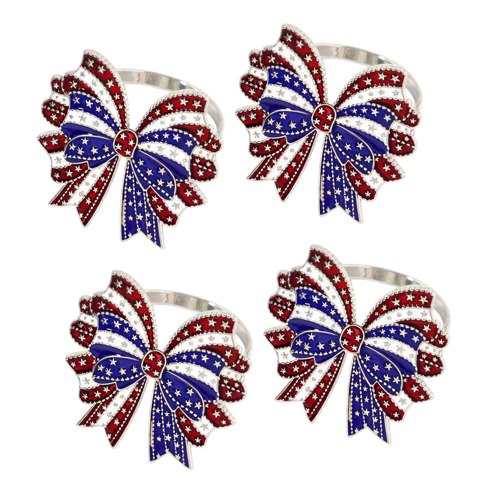 PANFHGFG Unique Tissue Rings Tissue Holders Double Bowknot Serviettes Rings Suitable for Party Gatherings and Celebration Metal Napkin Circlets