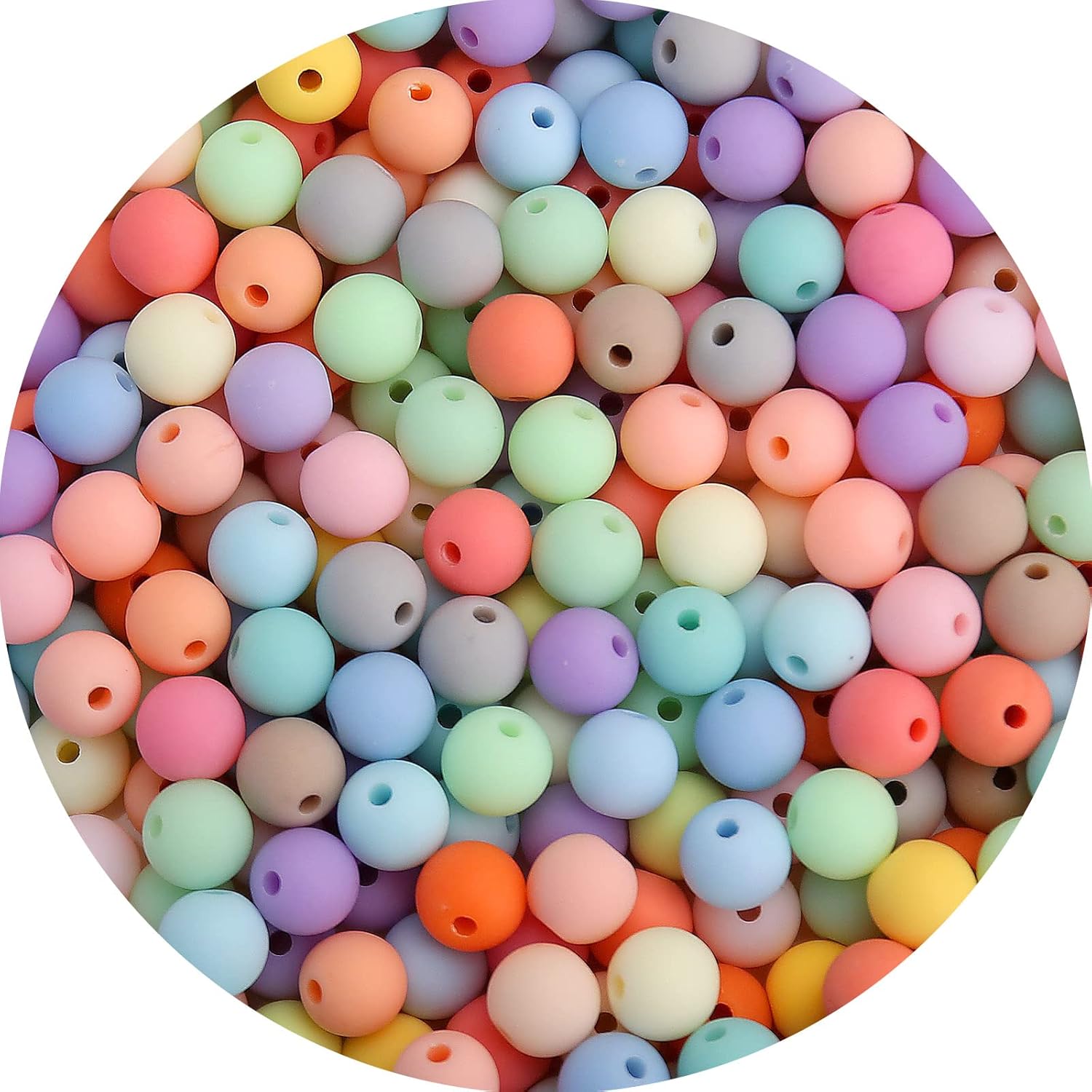 200PCs 10MM Matte Mix Colors Acrylic Round Balls, Gumball Balls for Necklace and Bracelet Making, Crafting Supplies