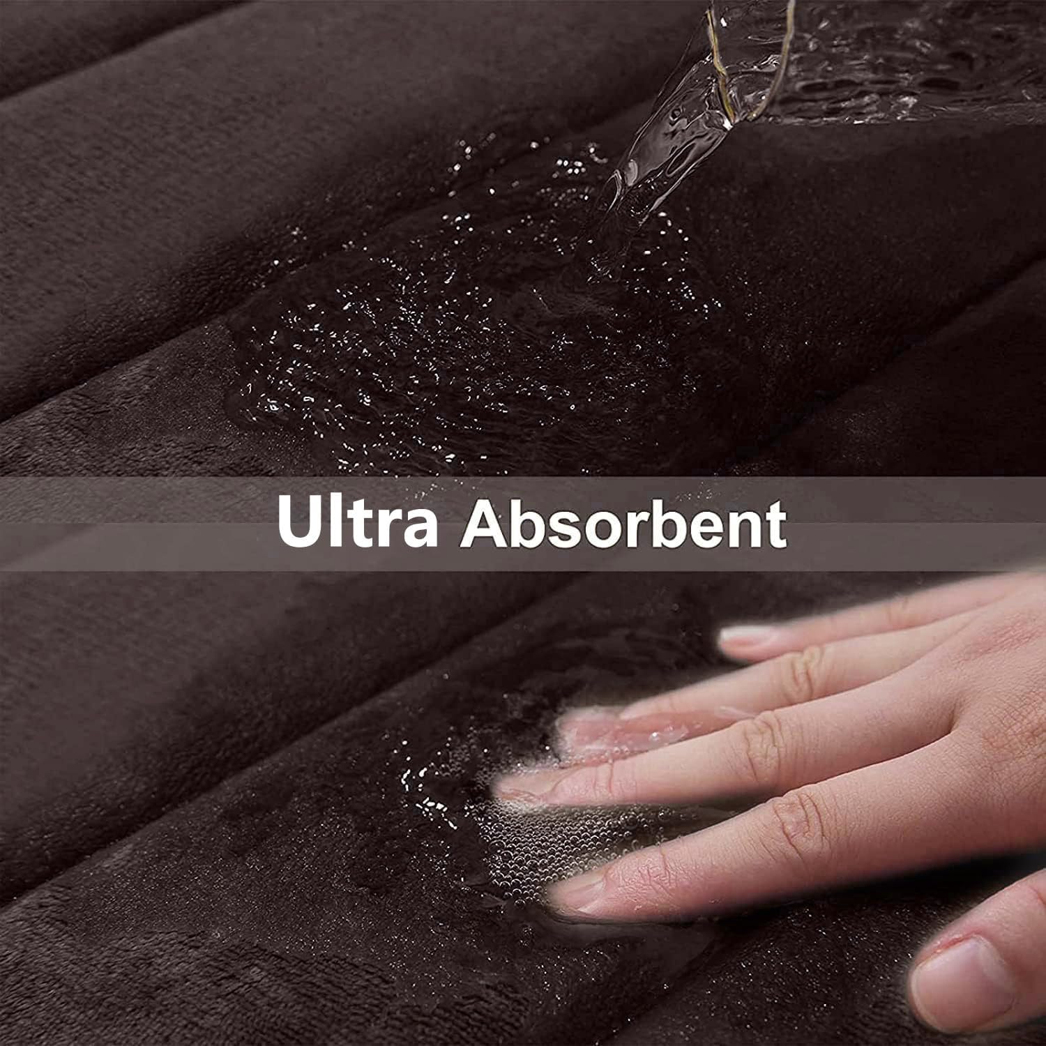 Buganda Memory Foam Bath Mat, 60" x 24", Ultra Soft and Non-Slip Bathroom Rugs, Water Absorbent and Machine Washable Bath Rug Runner for Bathroom, Shower, and Tub, Brown - Image 4