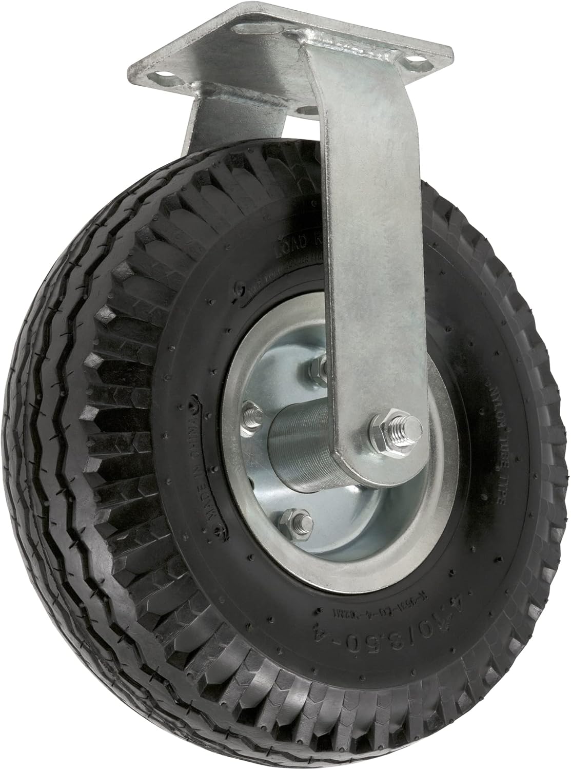 Shepherd Hardware Pneumatic Caster Wheel with Rigid Top Plate, Air Filled Wheel Provides a Cushioned Ride and Shock Absorption Best Suited for Outdoor Use, 10 Inch