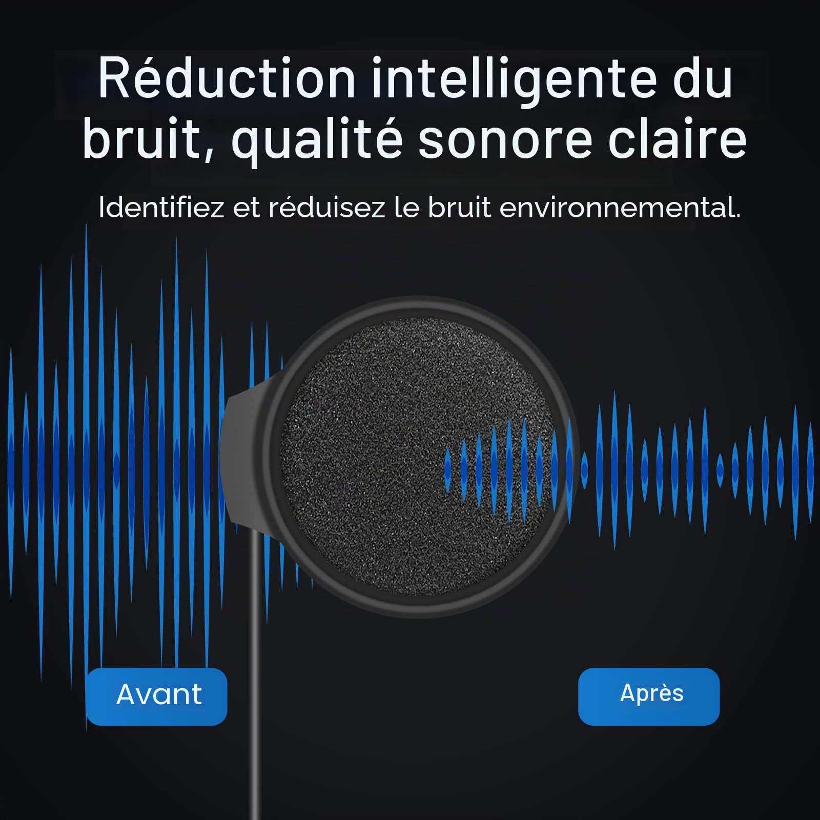 OBEST Casque de Moto Bluetooth 5.0 sans Fil,Kit Bluetooth Casque Moto Réponse Automatique,Son Stéréo,Réduction du Bruit,2000 mAh Batterie Haute énergie,Écouteurs pour Vélo,Ski,Voyage