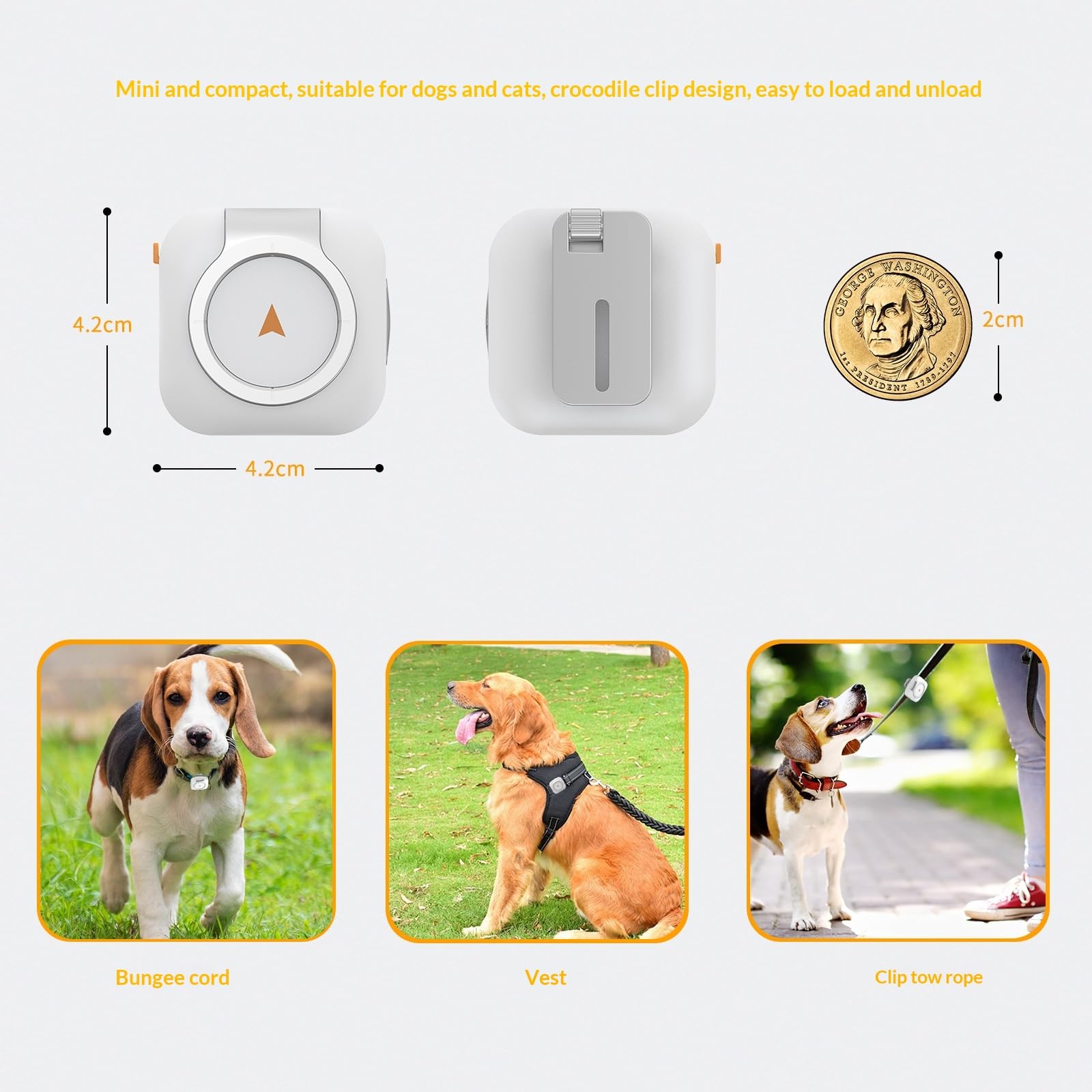 Collier de suivi GPS en temps réel pour chiens et chats, gestion de la santé, compatible iOS/Android, étanche IP67, localisateur de sécurité anti-perte pour animaux de compagnie de petite et grande