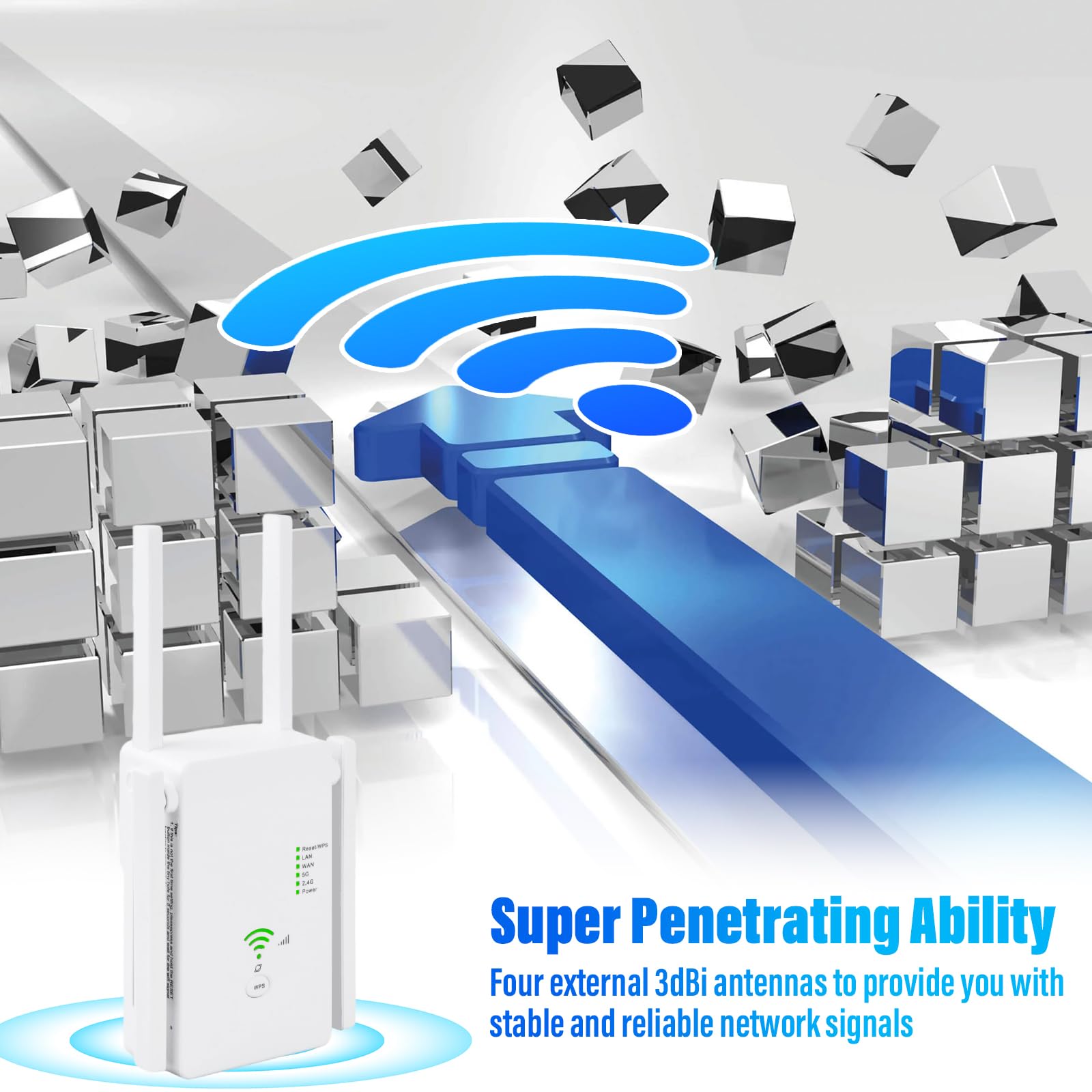 WLAN Repeater WLAN Amplifier, 1200 Mbit/s, Dual Band 5G & 2