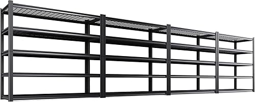 Miniatura 20 de Estantería de garaje de 71 pulgadas de alto, estantes de almacenamiento de 5 niveles, metal resistente, estante ajustable de acero para almacén,