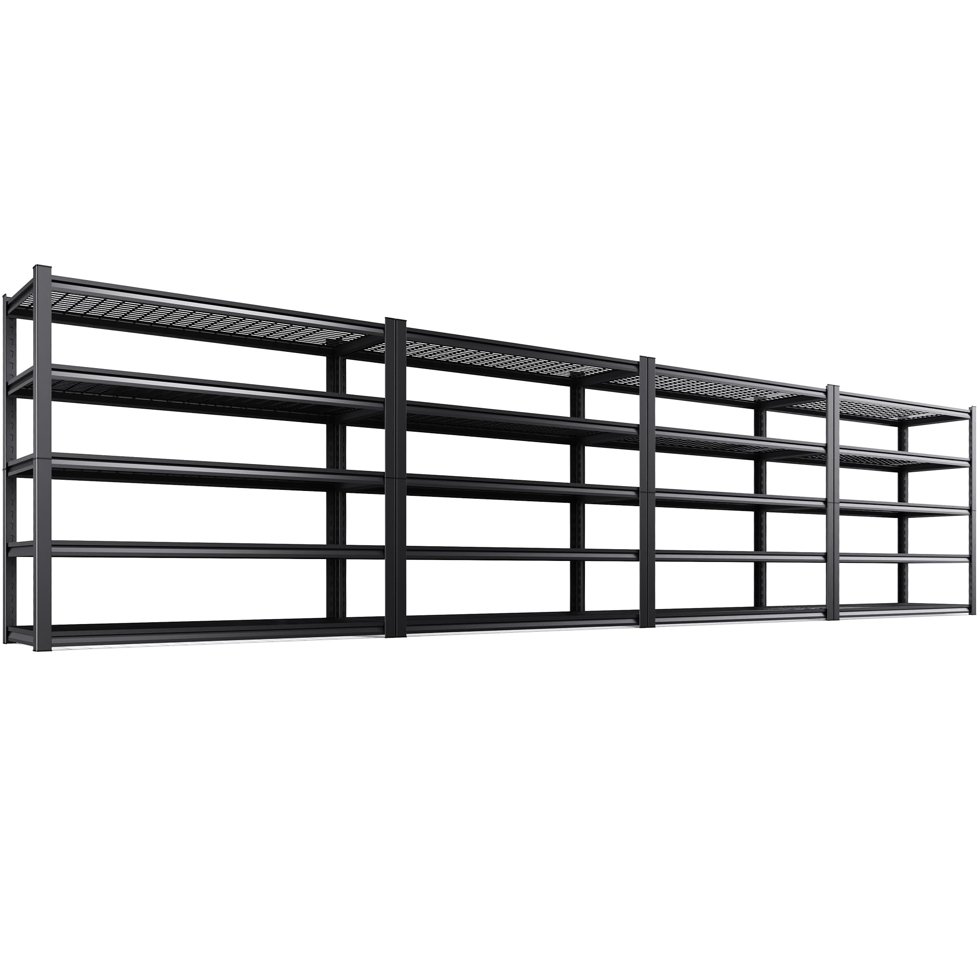 Set of 4 Garage Shelving-3500 lbs 5 Tier Storage Shelves,Adjustable Heavy Duty Metal Shelving Unit and Storage Large Wire Rack,Utility Steel Shelf for Warehouse Industrial Pantry Basement -72"x59"x20"