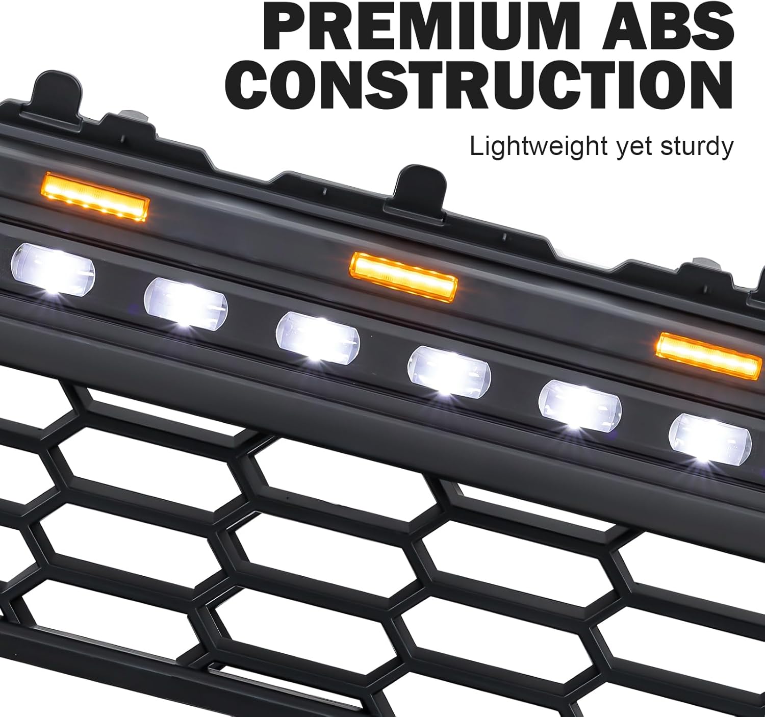Front Grille Compatible with Tacoma 2024+, Matte Black Upper Grille, ABS Material, Vehicle-Specific Fit with LED Off-Road Lights