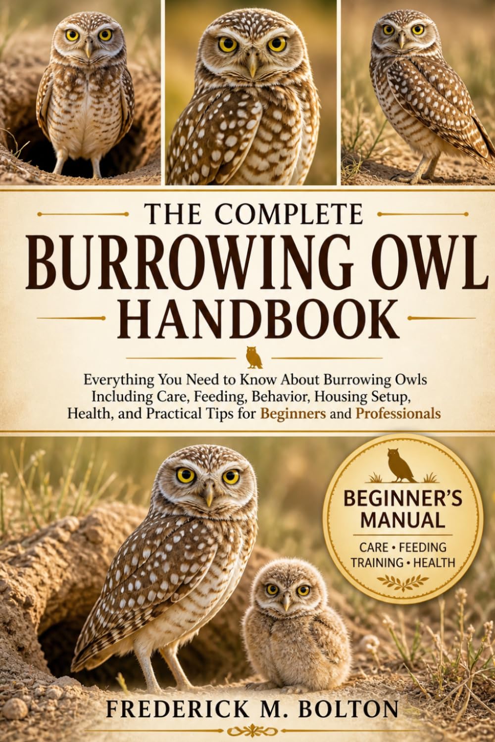BURROWING OWL HANDBOOK: Everything You Need to Know About Burrowing Owl Care, Housing, Feeding, Behavior, Breeding, and Juvenile Development for Beginners and Advanced Keepers