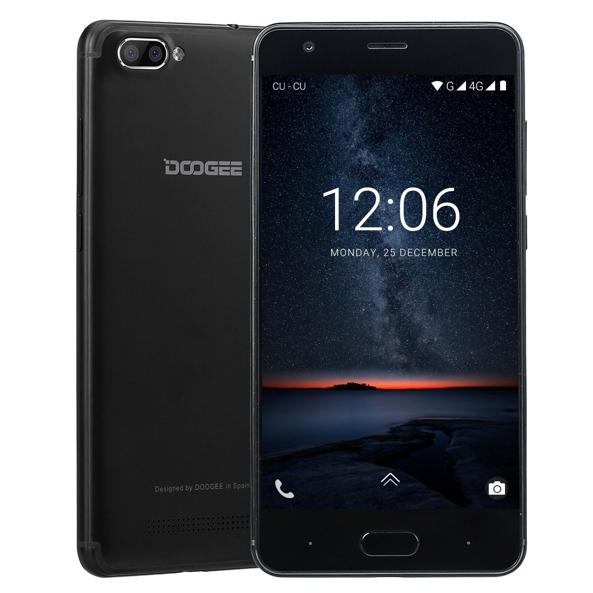 Mobile Phones Cheap, DOOGEE X20L Unlocked 4G Dual SIM Smartphone - 5 Inch HD IPS Screen - 7.0 Android Phone - MT6737 Quad Core 1.3GHz - 2GB RAM - 16GB ROM - Dual 5 MP Rear Cameras - Black