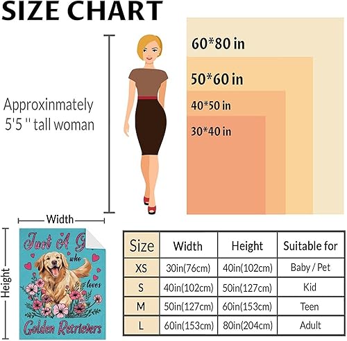 Miniatura 3 de Golden Retriever - Manta de regalo de 30 x 40 pulgadas, bonita manta para mujeres y niñas, manta de felpa suave y mullida azul para sofá, oficina