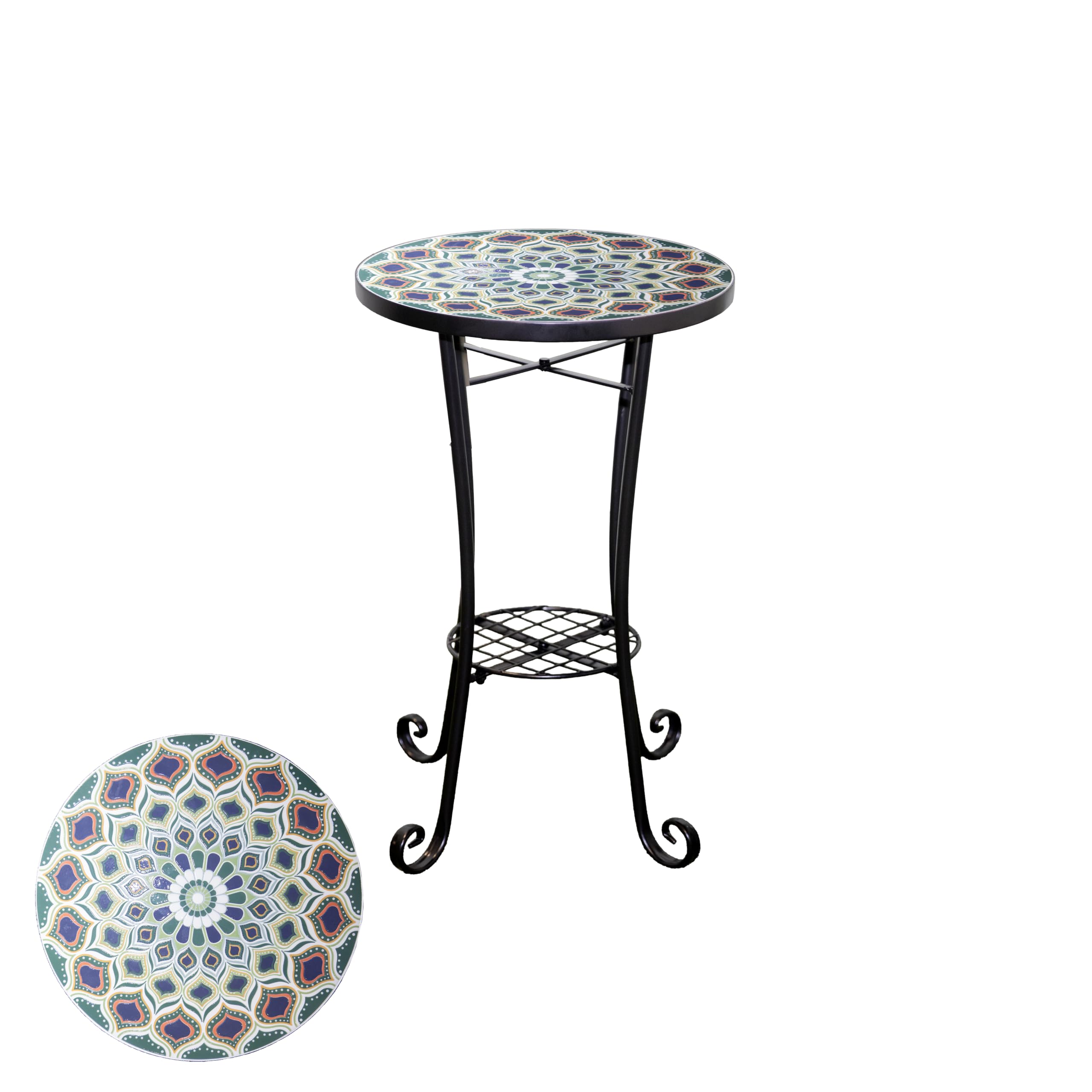 Shatchi - Casablanca Mosaic Plant Stand - Side Table - 35cm