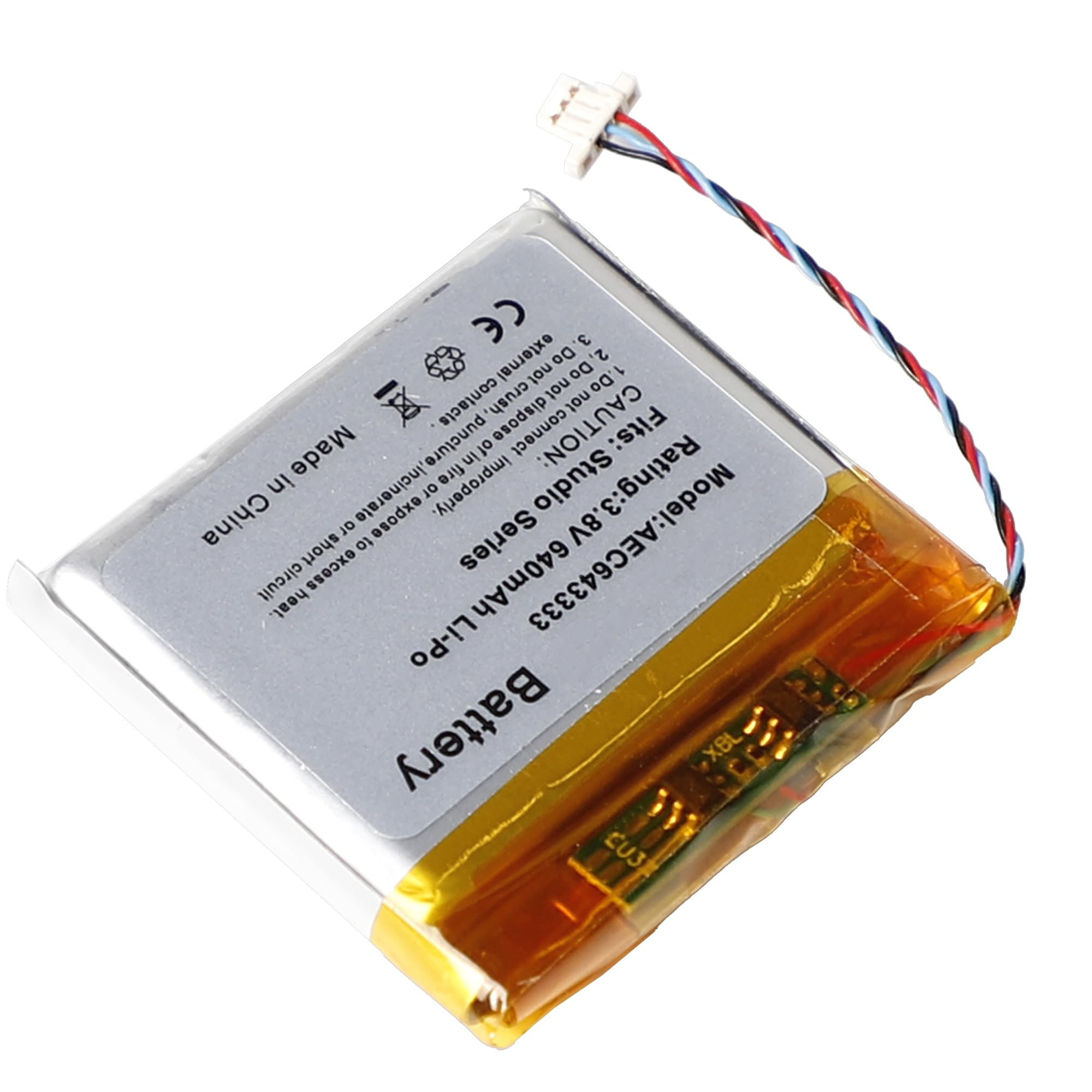 640 mAh 3,8 V AEC643333 akumulator zastępczy kompatybilny z Beats Studio 2.0 3.0, słuchawki bezprzewodowe, zestaw słuchawkowy litowo-polimerowy
