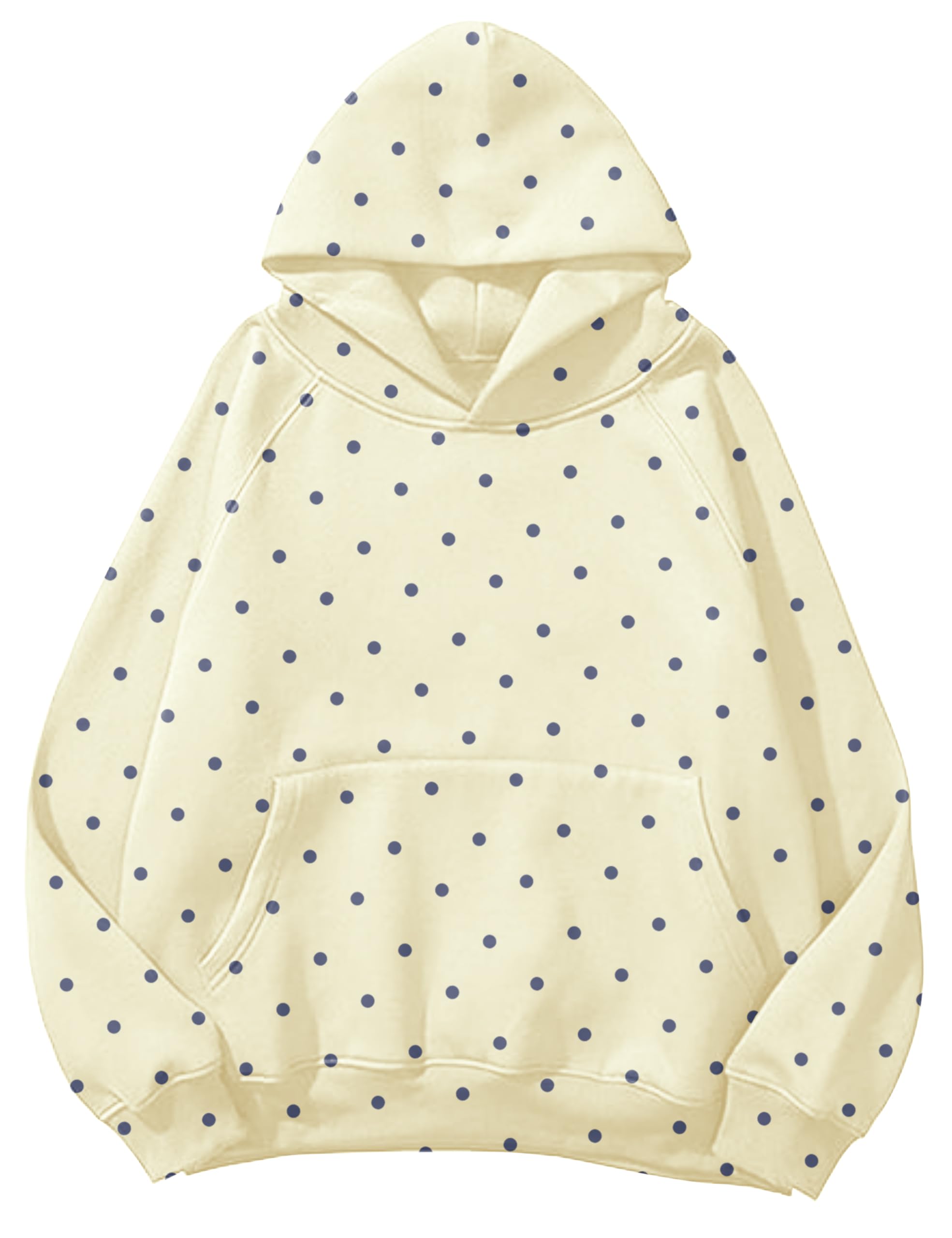 Lauweion Women Solid Basic Fleece Letter Loose Hoodie Sweatshirt Long Sleeve Kangaroo Pocket Drop Shoulder Pullovers Top