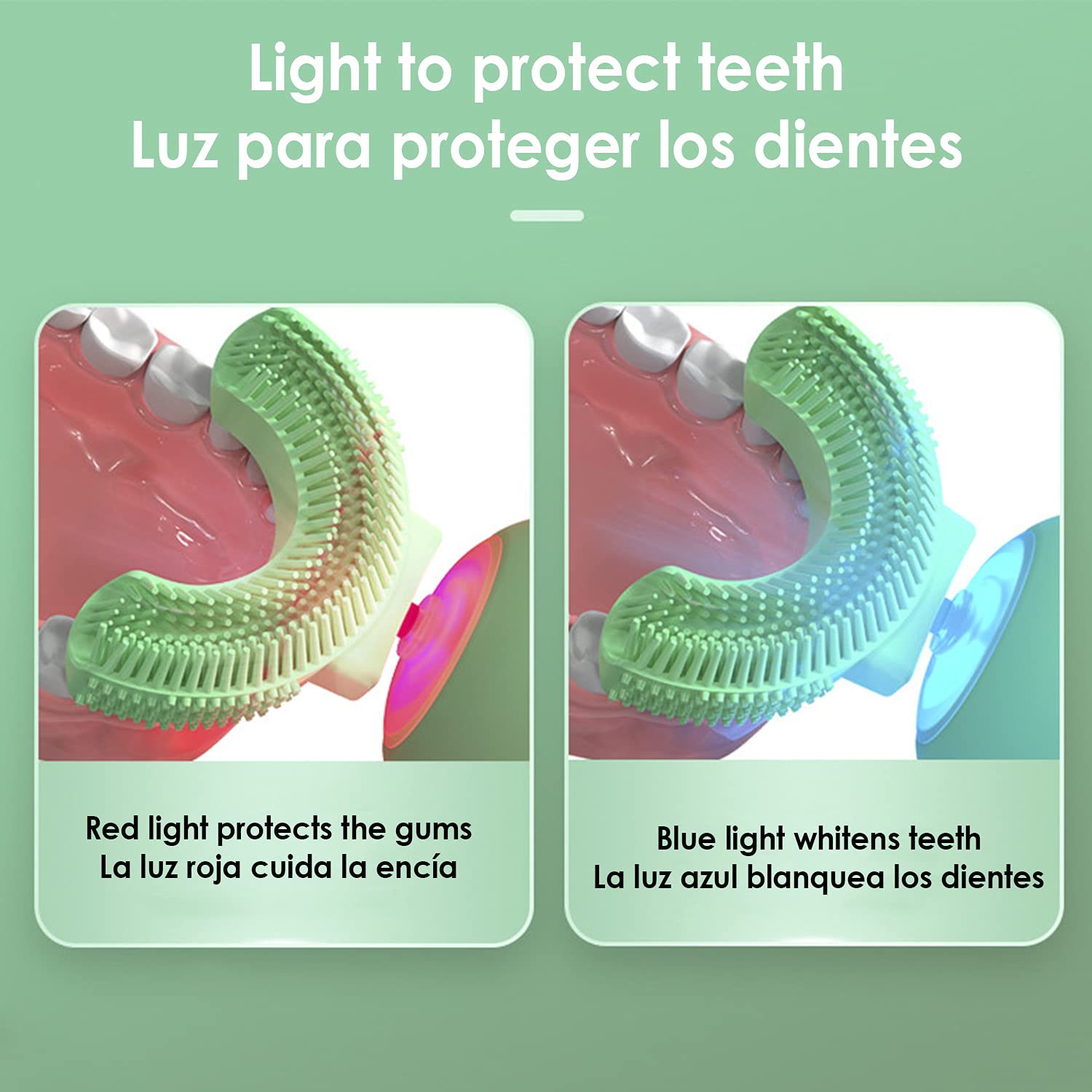 DAM Cepillo de dientes infantil ET07 en forma de U eléctrico sónico. Modos limpieza, masaje y blanqueamiento.
