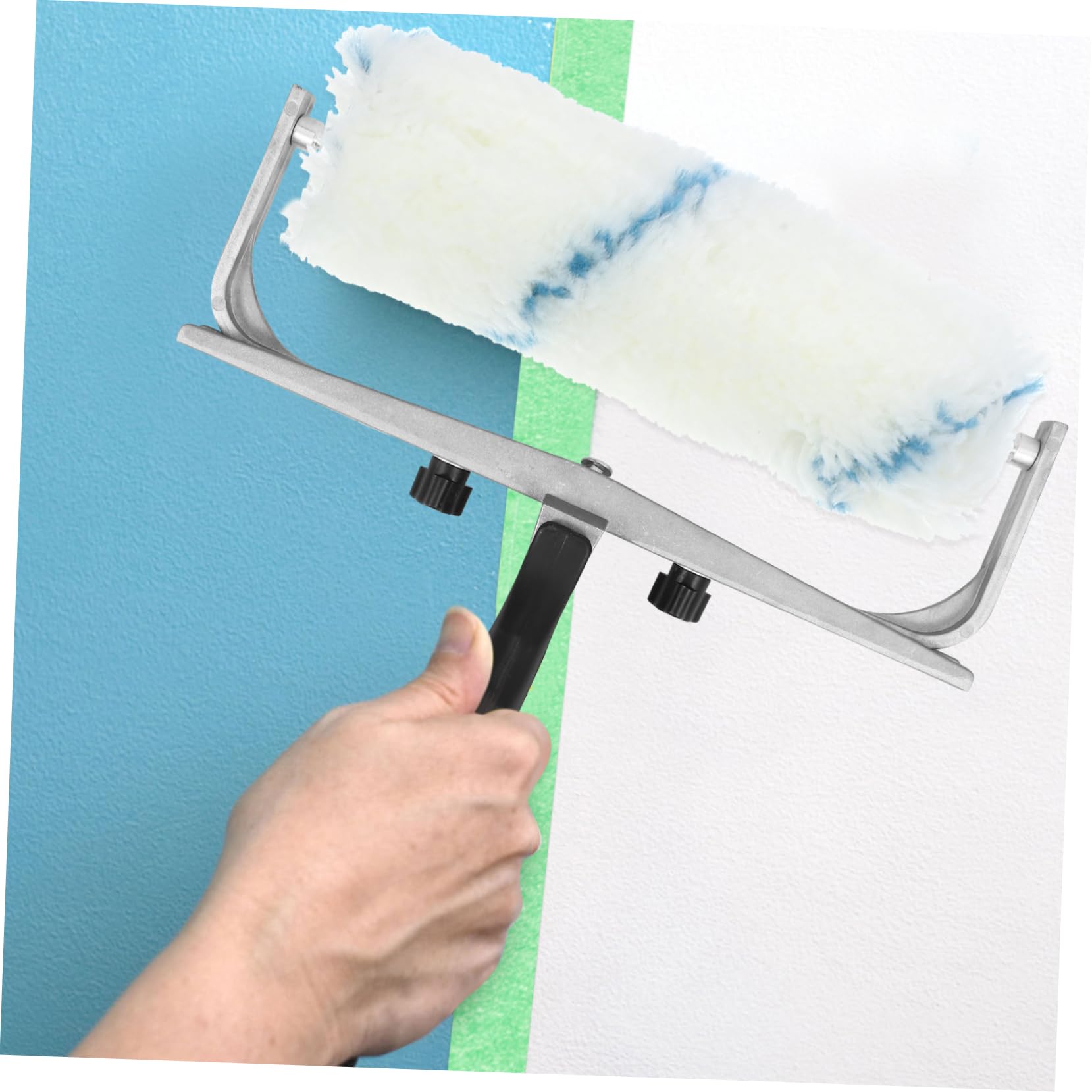 Lurrose 5 Pezzi Portaspazzole a Telaio Per Spazzola Rotante Per Riparazione Parete Telaio a Rulli Per Cartongesso Pittura Vernice a Estensibile Porta Pennelli Lega Di Alluminio