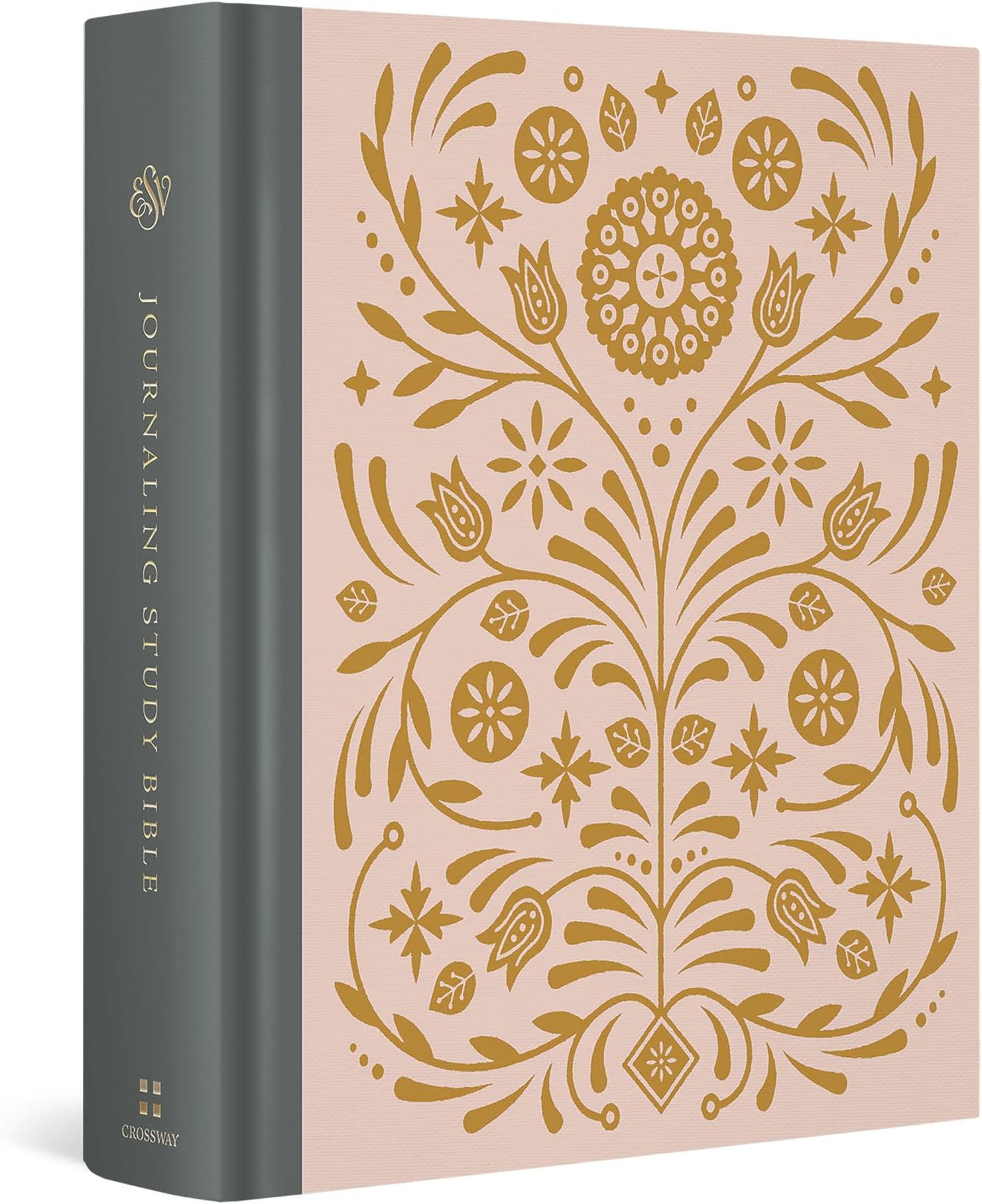 Esv Journaling Study Bible: English Standard Version, Blush/Ochre, Floral Design, Cloth over Board
