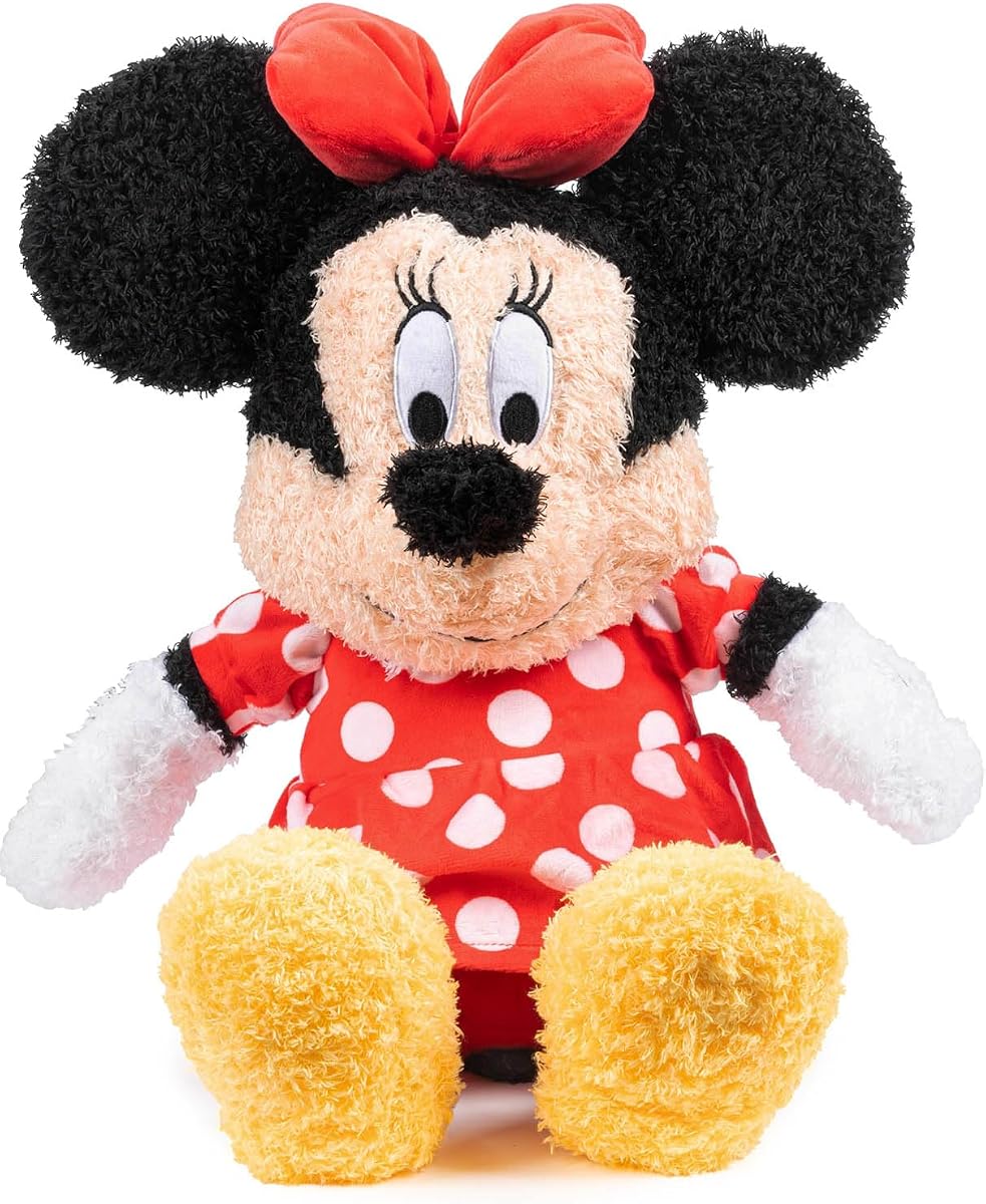 Disney Minnie Mouse Cartoon Kids Plush Pillow Buddy para niñas, rojo | Producto oficial, poliéster ultrasuave, peluche, decoración de dormitorio, sala de juegos, limpieza localizada únicamente, regalo para niñas