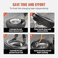 Vista 6 de VEVOR Herramienta manual de montaje y desmontaje de neumáticos de acero, 22.5" a 24.5", herramienta semiautomática para cambiar neumáticos