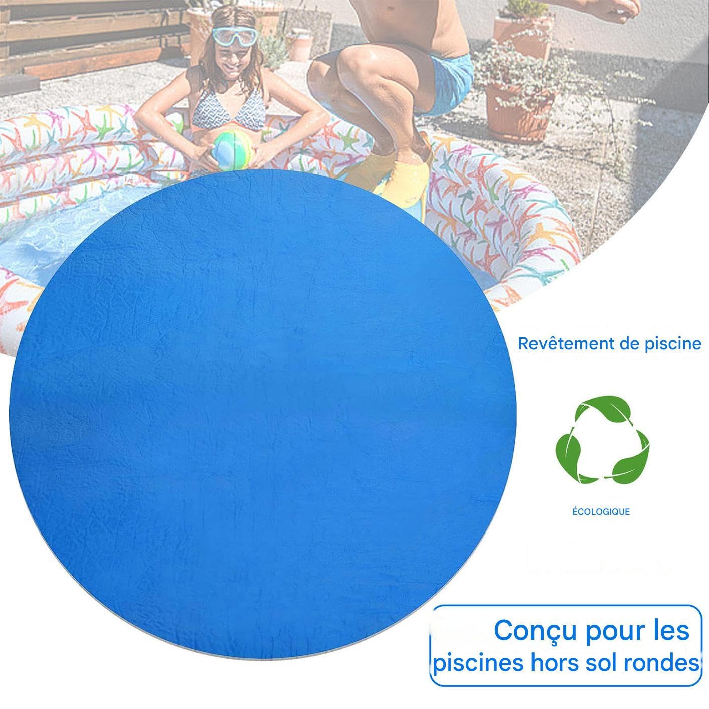 Tapis Piscine Rembourrage Rond Résistant Anti-Perforation