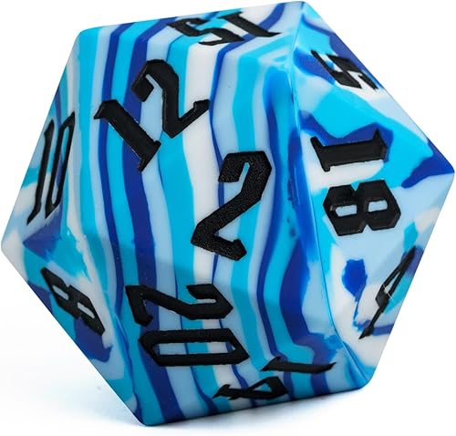 Miniatura 3 de 55mm dados de silicona D20, dado gigante único de 20 lados D20 grande, colores camuflaje, tacto suave y cómodo, rebote perfecto, para juegos de rol