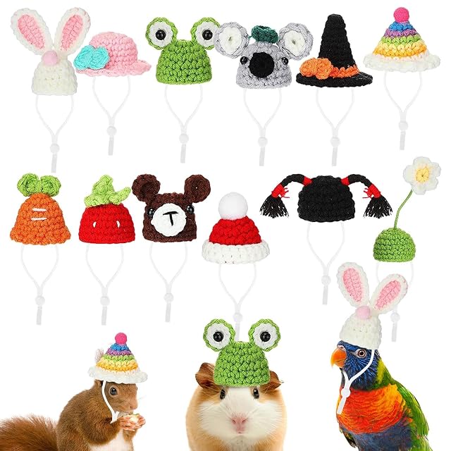 Tsuchiya Gorro de conejillo de indias - Gorros pequeños de punto con correa ajustable