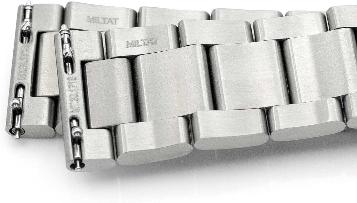 MiLTAT 20mm Super-O2 Pull-Twist-QR Titanium Watch Band Straight End Quick Release, Brushed Slinea Clasp