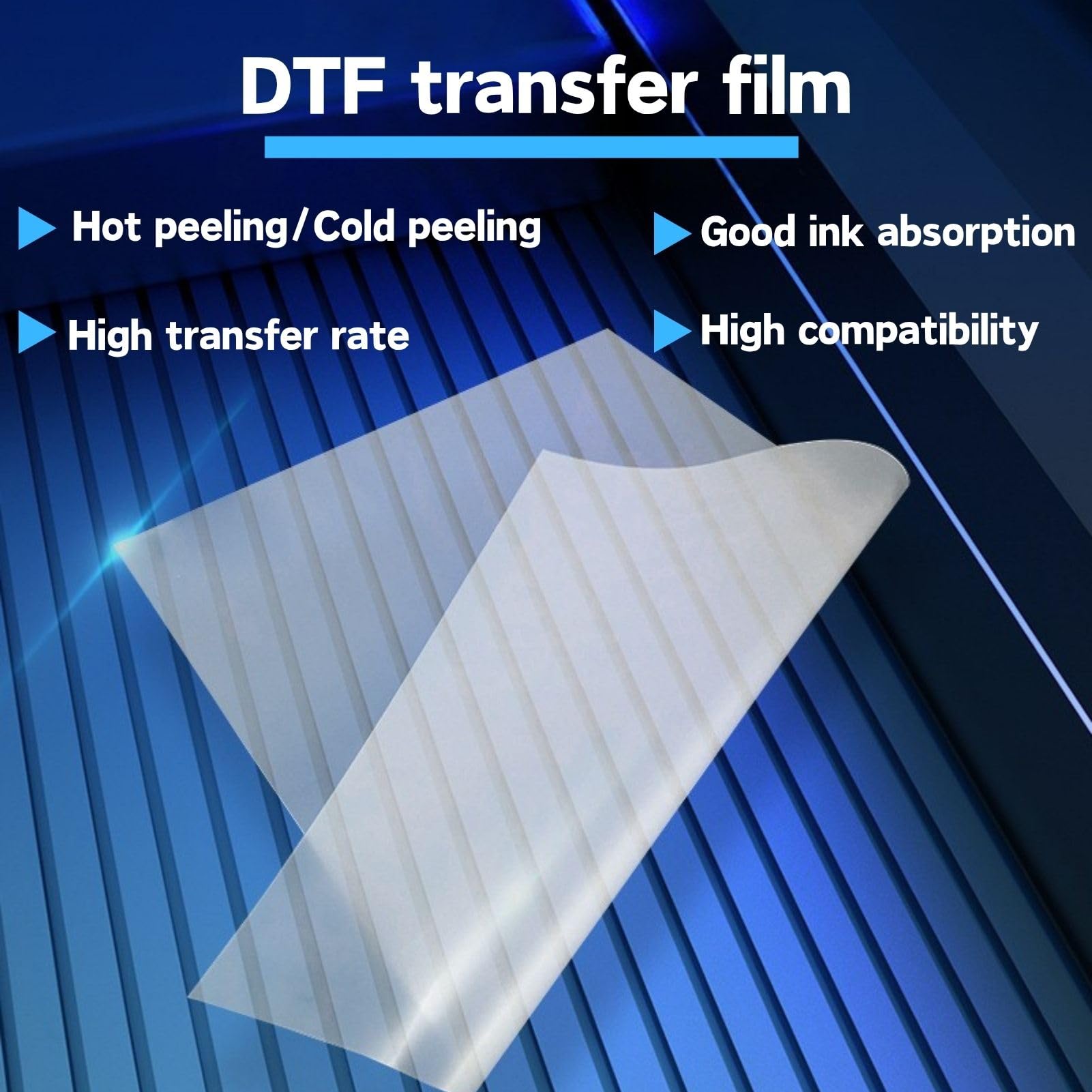 Pellicola di Trasferimento DTF A4 (21 x 29,7 cm), Carta Transfer DTF Trasparente Pet Opaca Bifacciale per Magliette, Tessuti, Vestiti, Cappelli (50 Fogli)