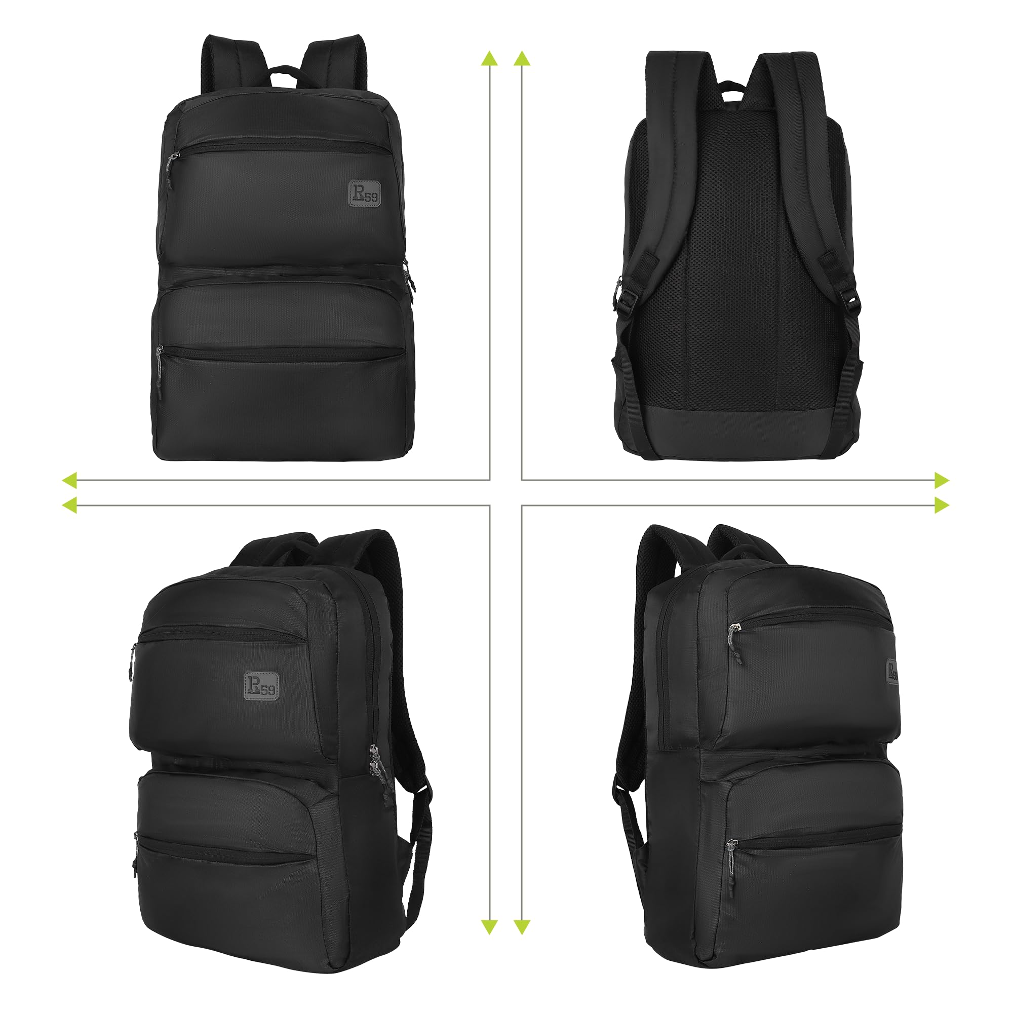 R59 Iris by Harissons 15L Laptop Backpack for Men & Women | Fits 13 Inch Laptop | Quick Pocket, Internal Bottle Pocket & Ventilated Back Panel | Ideal for Office, College & Travel (Black) 2