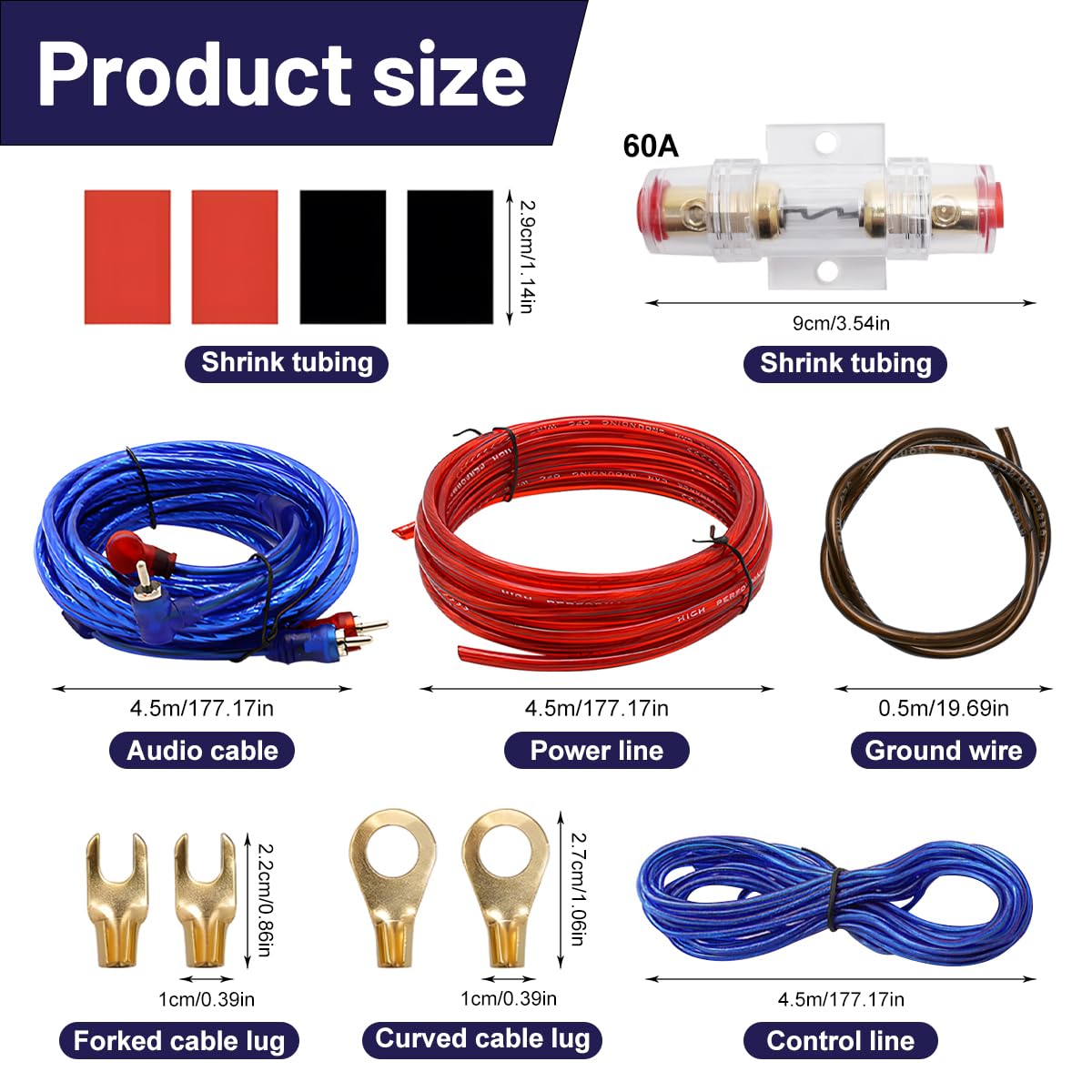 Kit Cavi Amplificatore Auto 10 GA - Set Completo Per Subwoofer E Impianto Audio Da 1500W - Foto 11