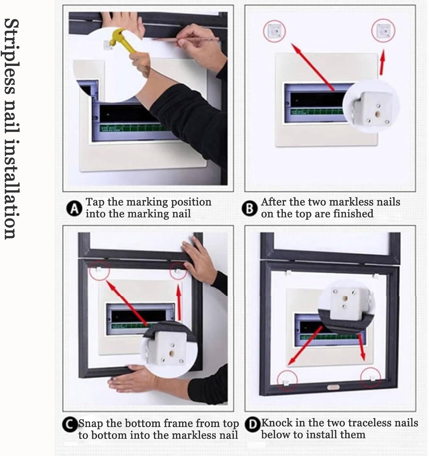 Electric Meter Box Decorative Painting no Drilling Required Sliding Cover for Electrical Switch Box Suitable for Living Rooms (E,60x50m)