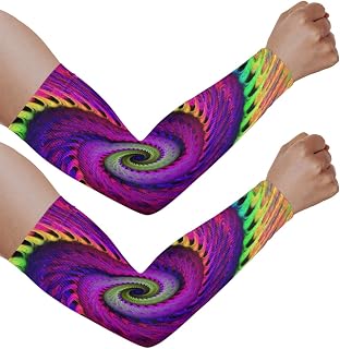 Mangas de braço com proteção solar UV para homens e mulheres, mangas psicodélicas multicoloridas abstratas protegem os braços esportes mangas de braço proteção solar mangas de braço capa protetora UV, Psicodélico multicolorido abstrato