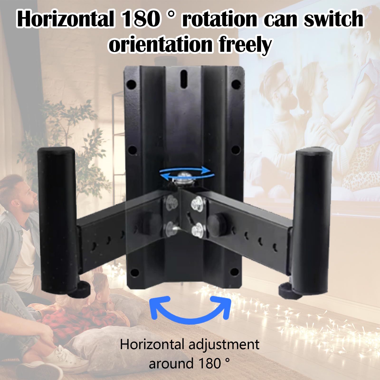 Soporte De Pared para Altavoz De Metal, 2PCS Cajas De Altavoz Soporte De Pared Soporte Ajustable Soporte para Altavoz para Montaje En Pared para Altavoces Universales De hasta 35 kg Negro