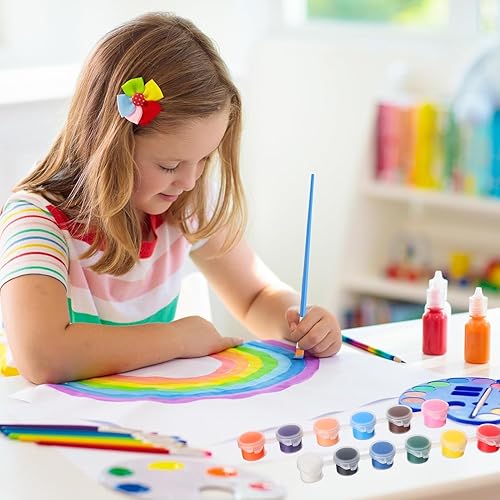 Miniatura 6 de PHINOYA Juego de 280 piezas de pintura acrílica, paquete de 20 pinturas de acuarela lavables para niños en 12 colores con 40 pinceles de pintura,