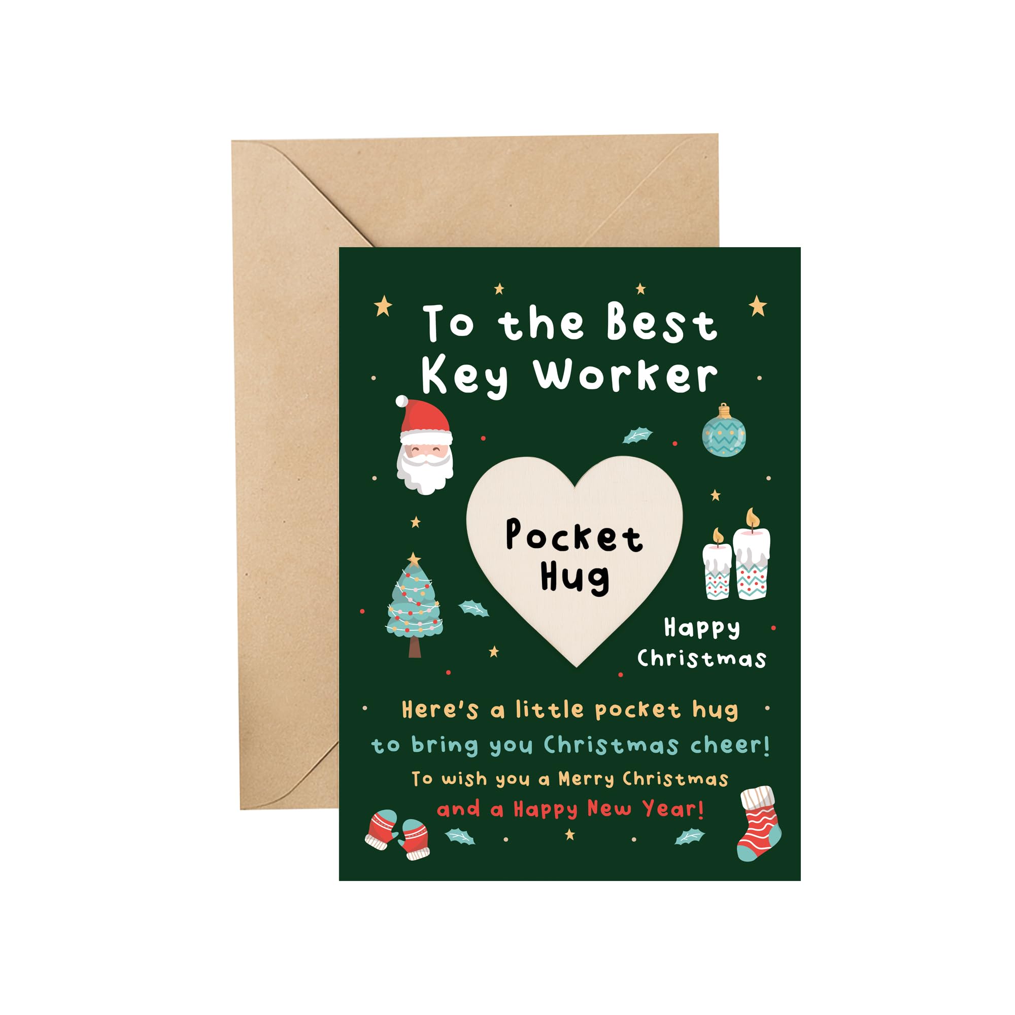 RED OCEAN Gifts for Teacher, Assistant, Keyworker, Mentor, Pocket Hugs Heart, Thank You Gifts, Gift For Christmas, Leaving School Nursery, Gifts For Women Men (Keyworker Pocket Hug)