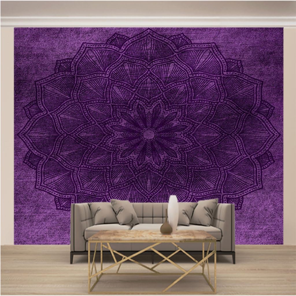 Papier peint intissé facile à poser pour masquer les imperfections de mur XXL mauve