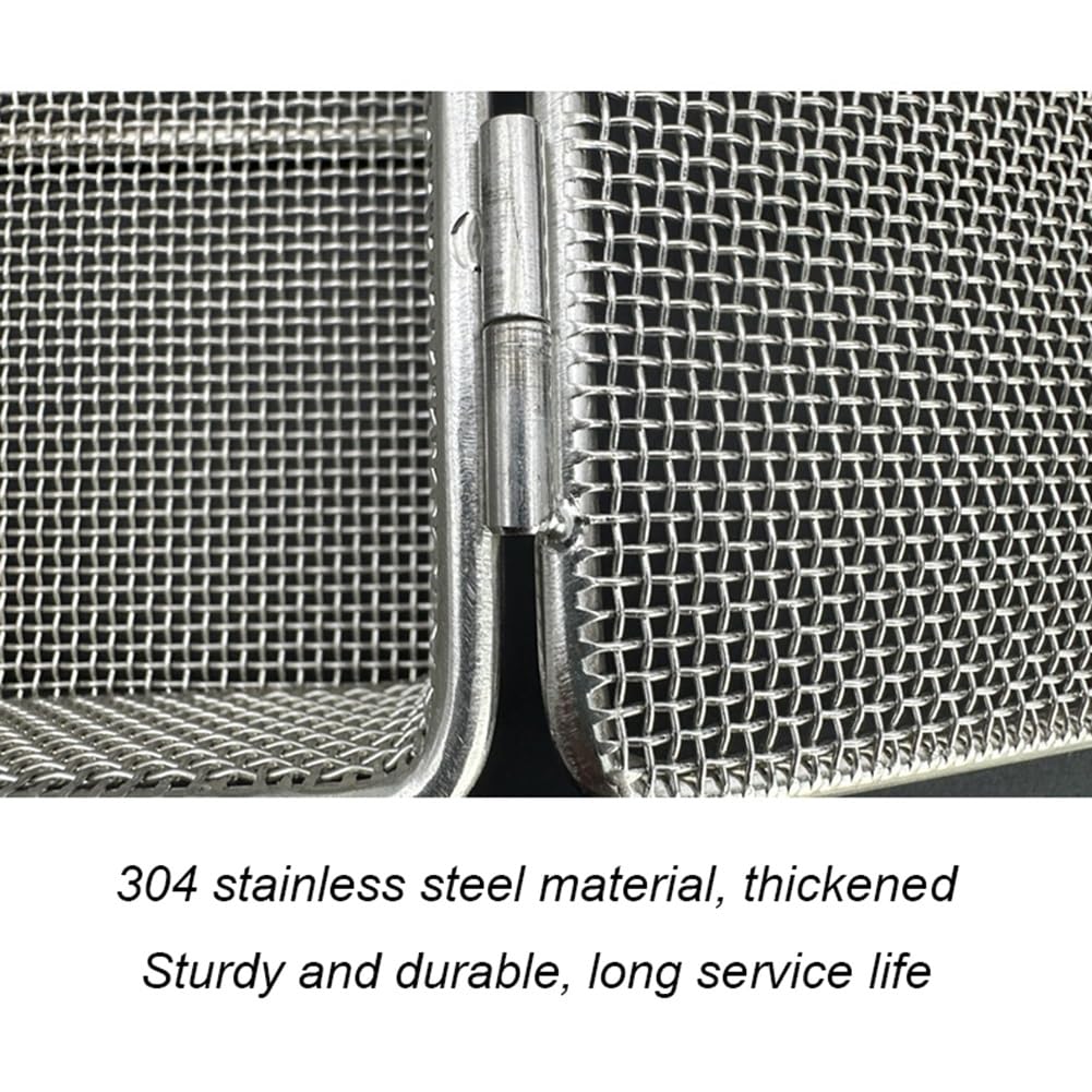 Cestello per sterilizzazione in acciaio inossidabile con coperchio, design perforato a rete 304 per vassoio strumenti, ideale per la sterilizzazione della stanza di rifornimento, perforazione da 2 mm