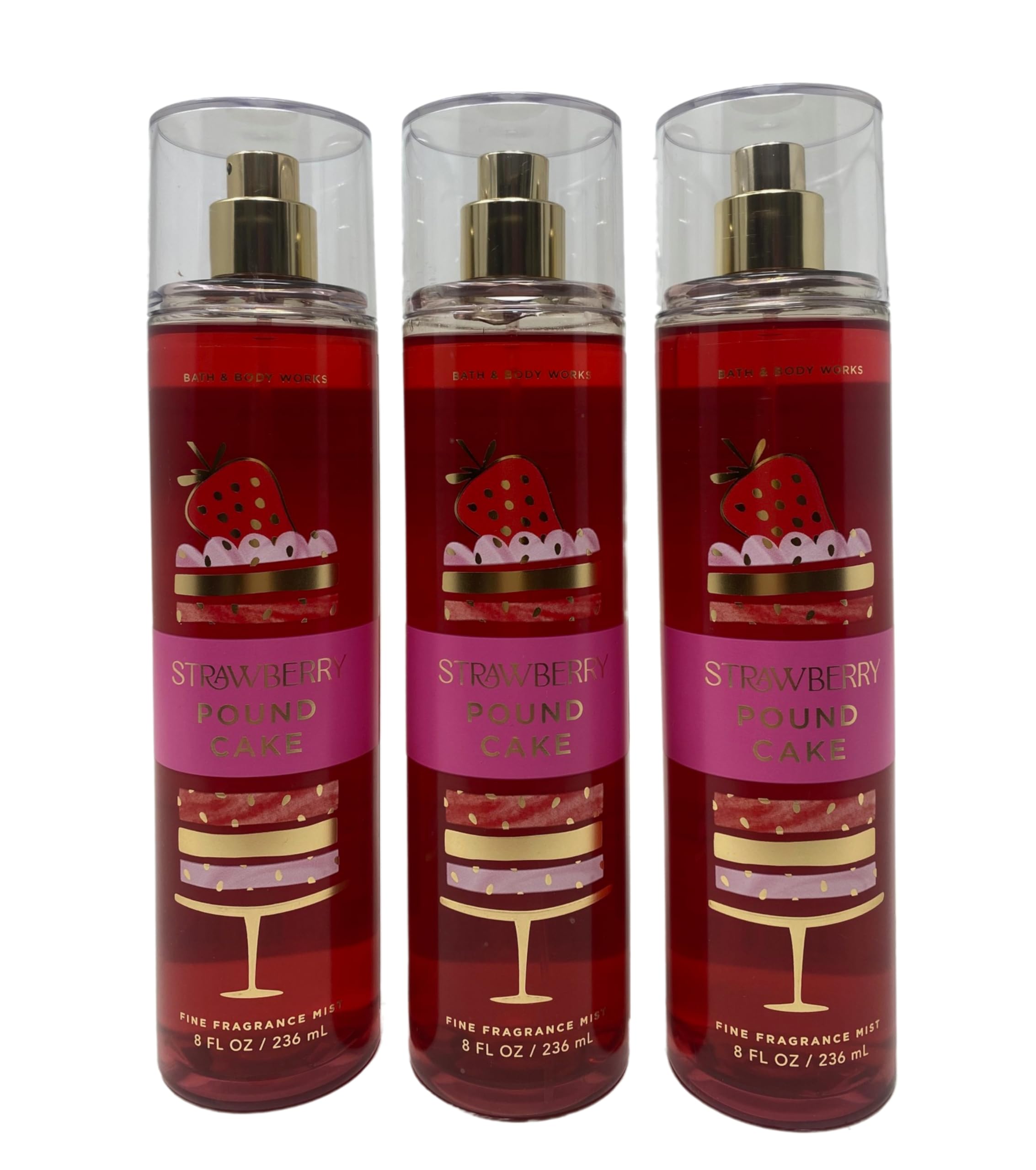 Bath & Body Works Bath And Body Works Fine Fragrance Mist (Strawberry Pound Cake, 3 pack)