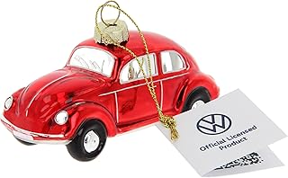 VW Collection - Volkswagen Beetle Glass Christmas Decoration & Decoration in Gift Box (1:40 Scale) (Red)