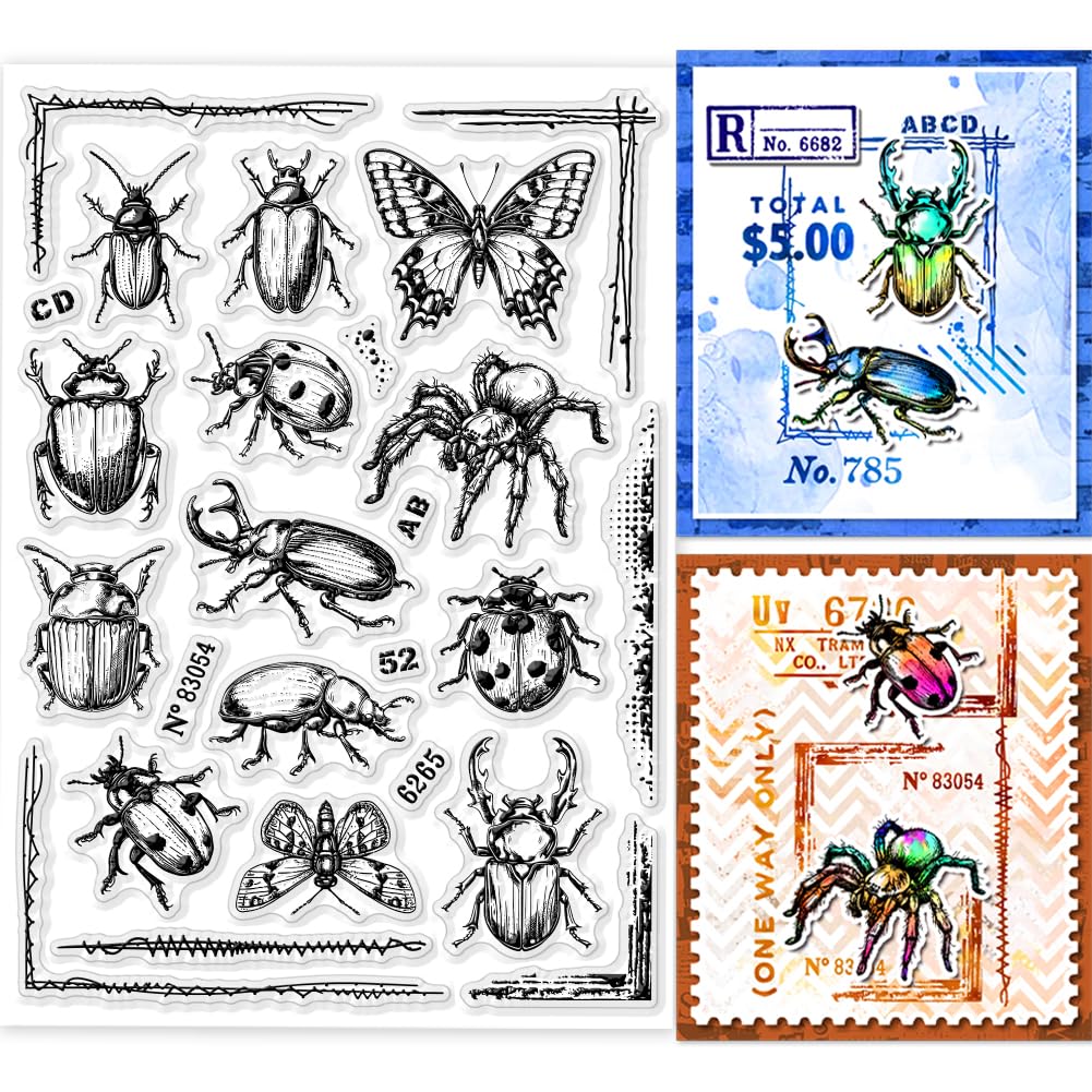 Lote De 50 Sellos De Escarabajos Prophila | Motivos Variados Para Coleccionistas | Invertebrados, Insectos Y Más | Garantía De Calidad